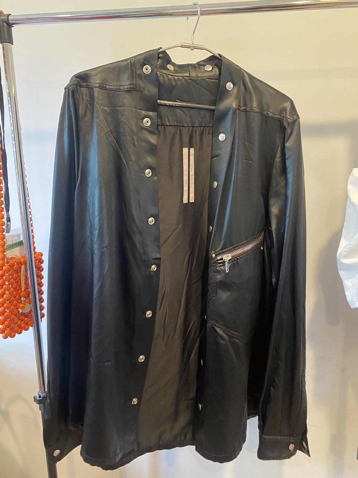 Rick Owens Rick Owens FW20 Performa Liquid Satin Larry Button Up Size US M / EU 48-50 / 2 - 8 Thumbnail
