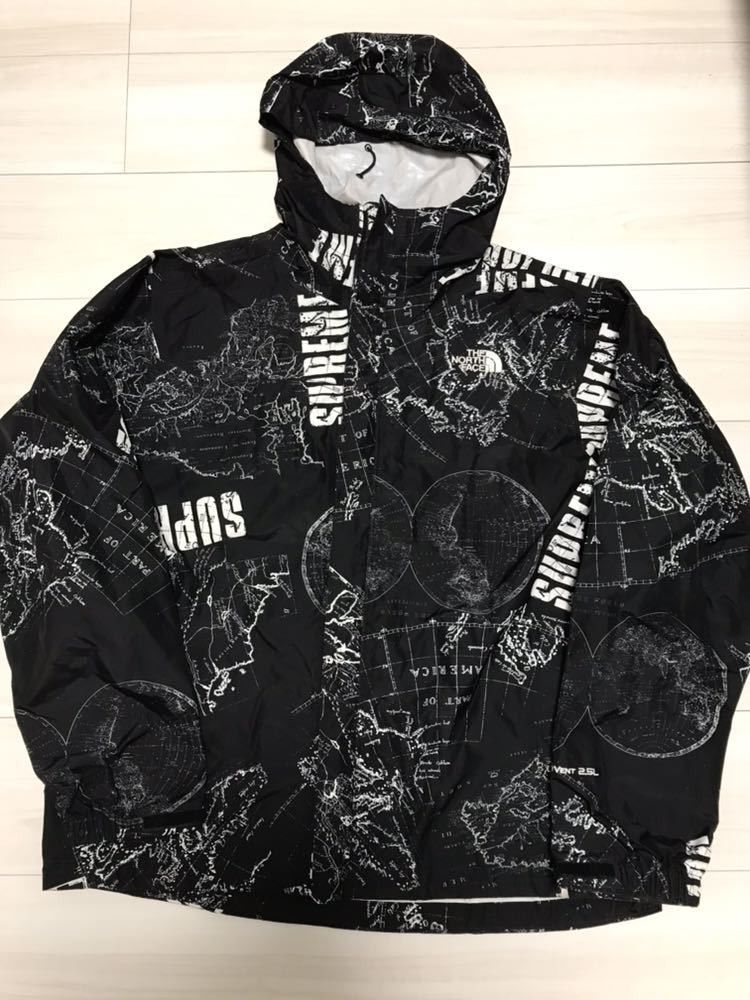 Supreme SUPREME X NORTH FACE SS2012 Black World Map Venture Jacket