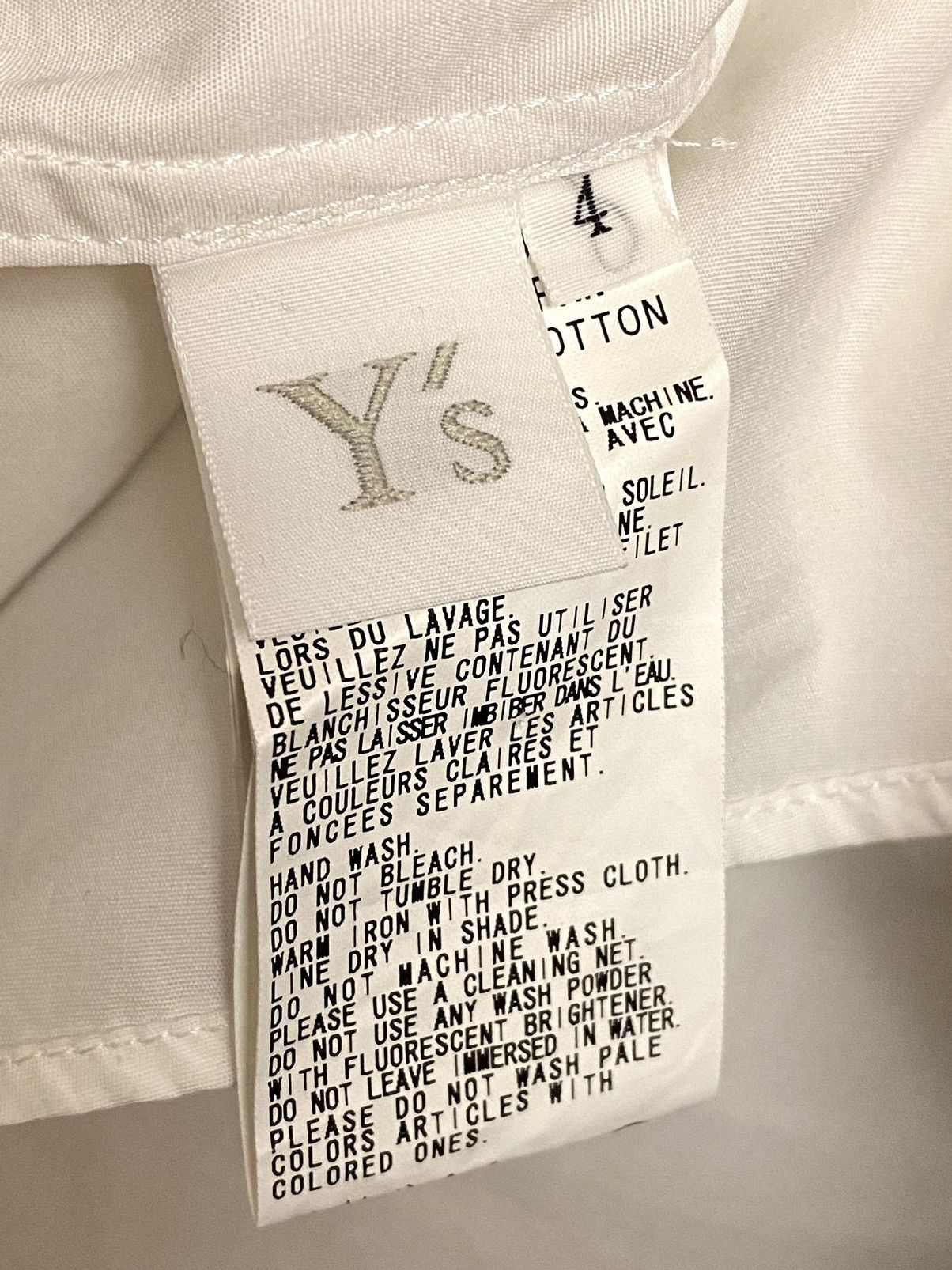 Yohji Yamamoto Yohji Yamamoto white cotton shirt 4 jp Size L / US 10 / IT 46 - 2 Thumbnail