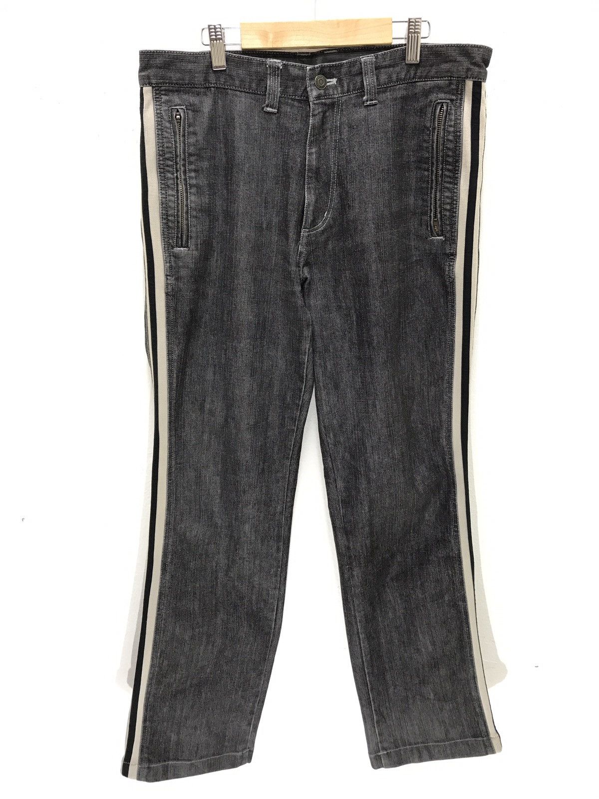 Japanese Brand Full House Homme Side Striped Denim Slim Slightly Stretch Size US 33 - 3 Thumbnail