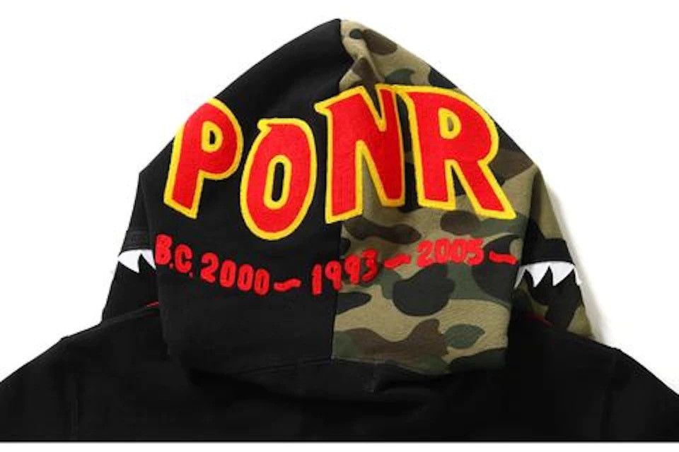 Bape BAPE 2nd Shark Full Zip Hoodie Black/Camo Size US XL / EU 56 / 4 - 4 Thumbnail