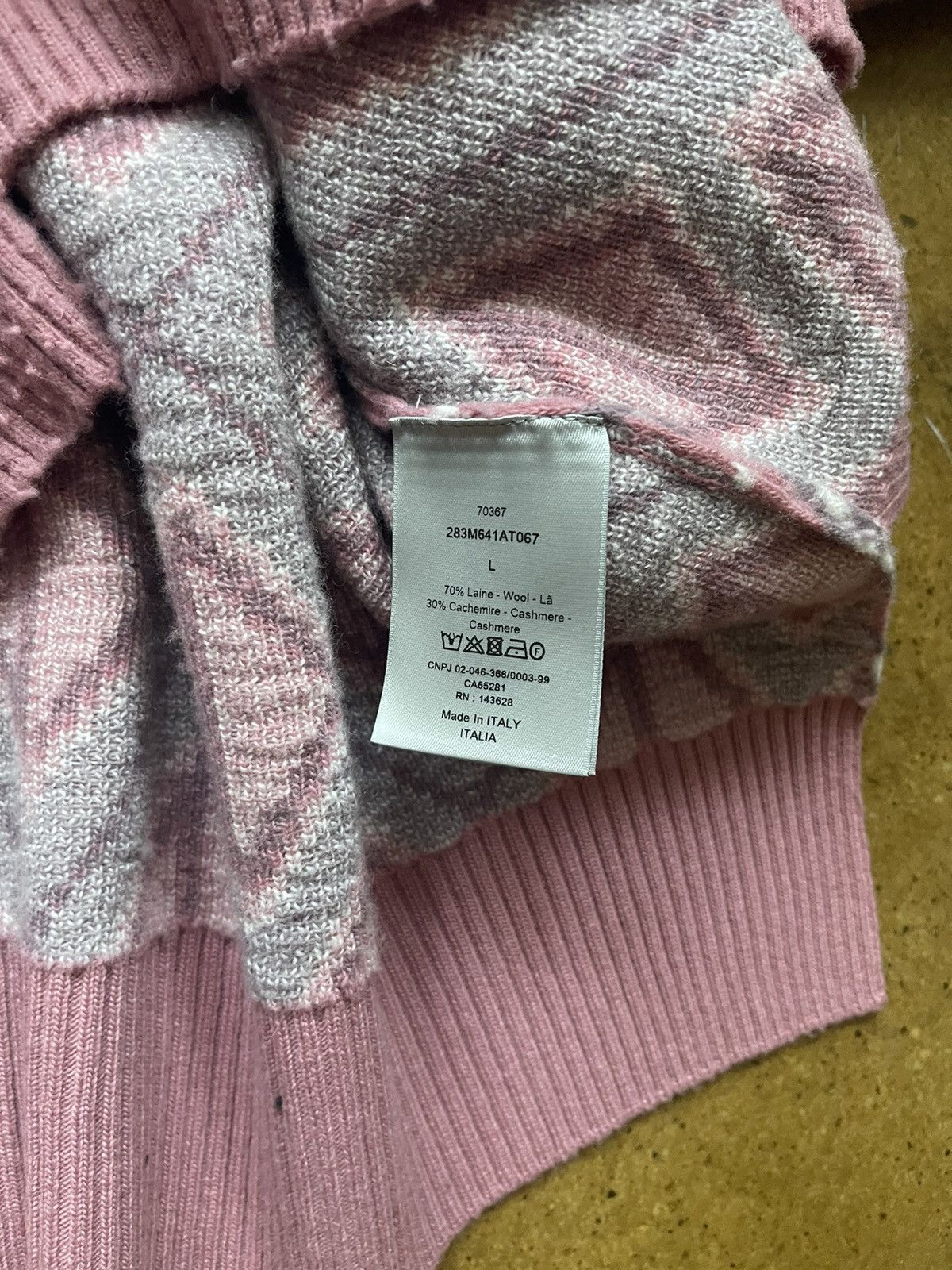 Dior $2700 Dior “CD” Cashmere monogram V neck Cactus Jack Size US L / EU 52-54 / 3 - 4 Thumbnail