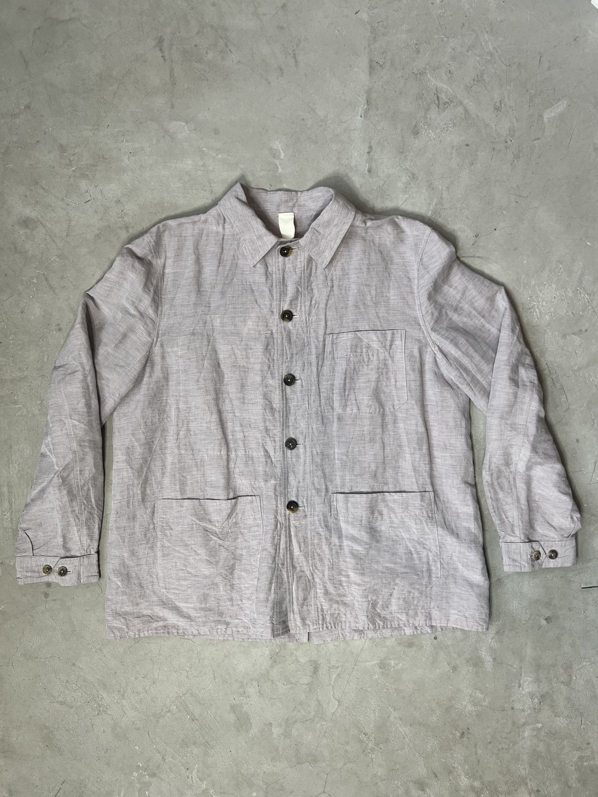 image of Forme D Expression Forme D’Expression Linen Chore Coat in Lavender, Men's (Size Large)