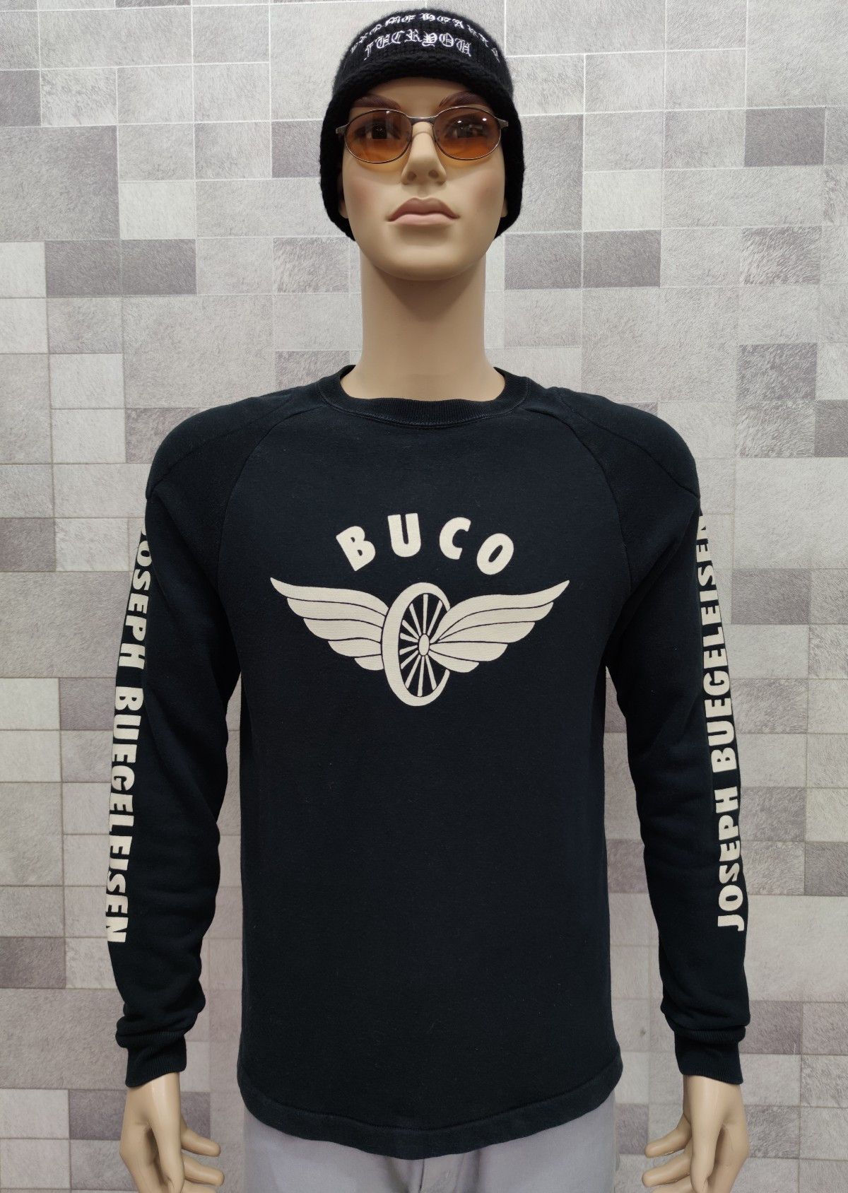 The Real McCoy's JOSEPH BUEGELEISEN BUCO Iconic Logo Wheel + Wings Sweater Size US M / EU 48-50 / 2 - 3 Thumbnail