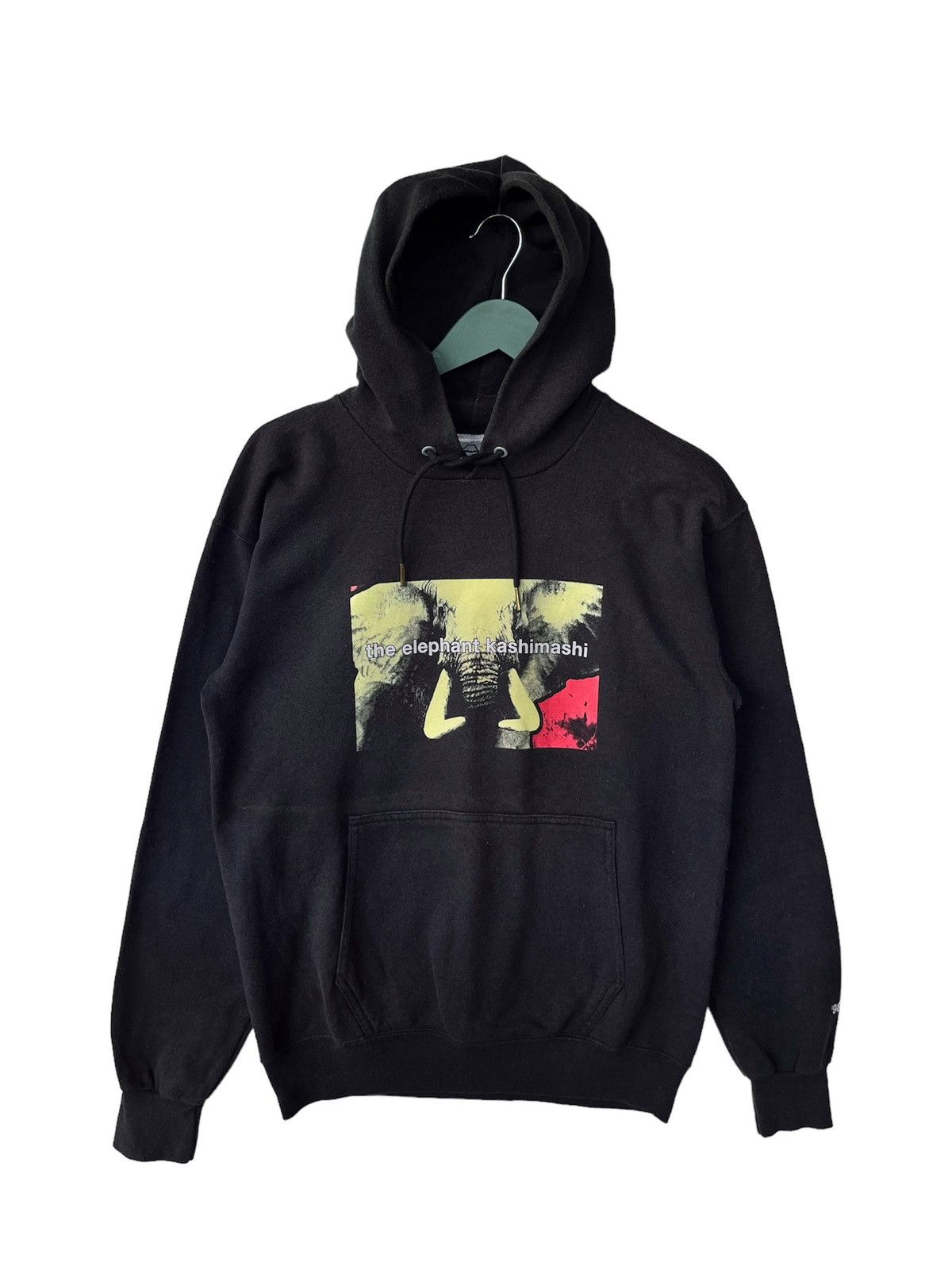 image of Japanese Rock Band The Elephant Kashimashi Hoodie in Faded Black, Men's (Size Medium)