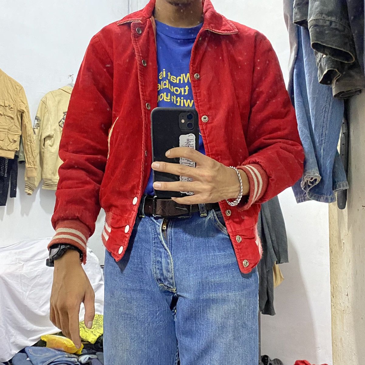 Vintage vintage varsity corduroy jacket - 1970's Size US S / EU 44-46 / 1 - 4 Thumbnail
