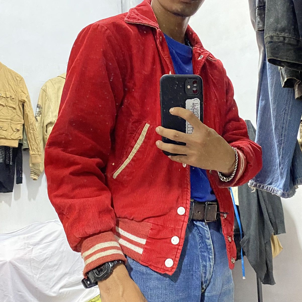 Vintage vintage varsity corduroy jacket - 1970's Size US S / EU 44-46 / 1 - 5 Thumbnail