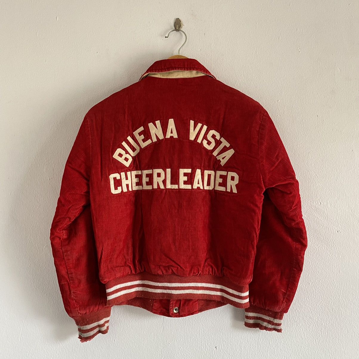 image of Varsity Jacket x Vintage Varsity Corduroy Jacket - 1970's in Red, Men's (Size Small)