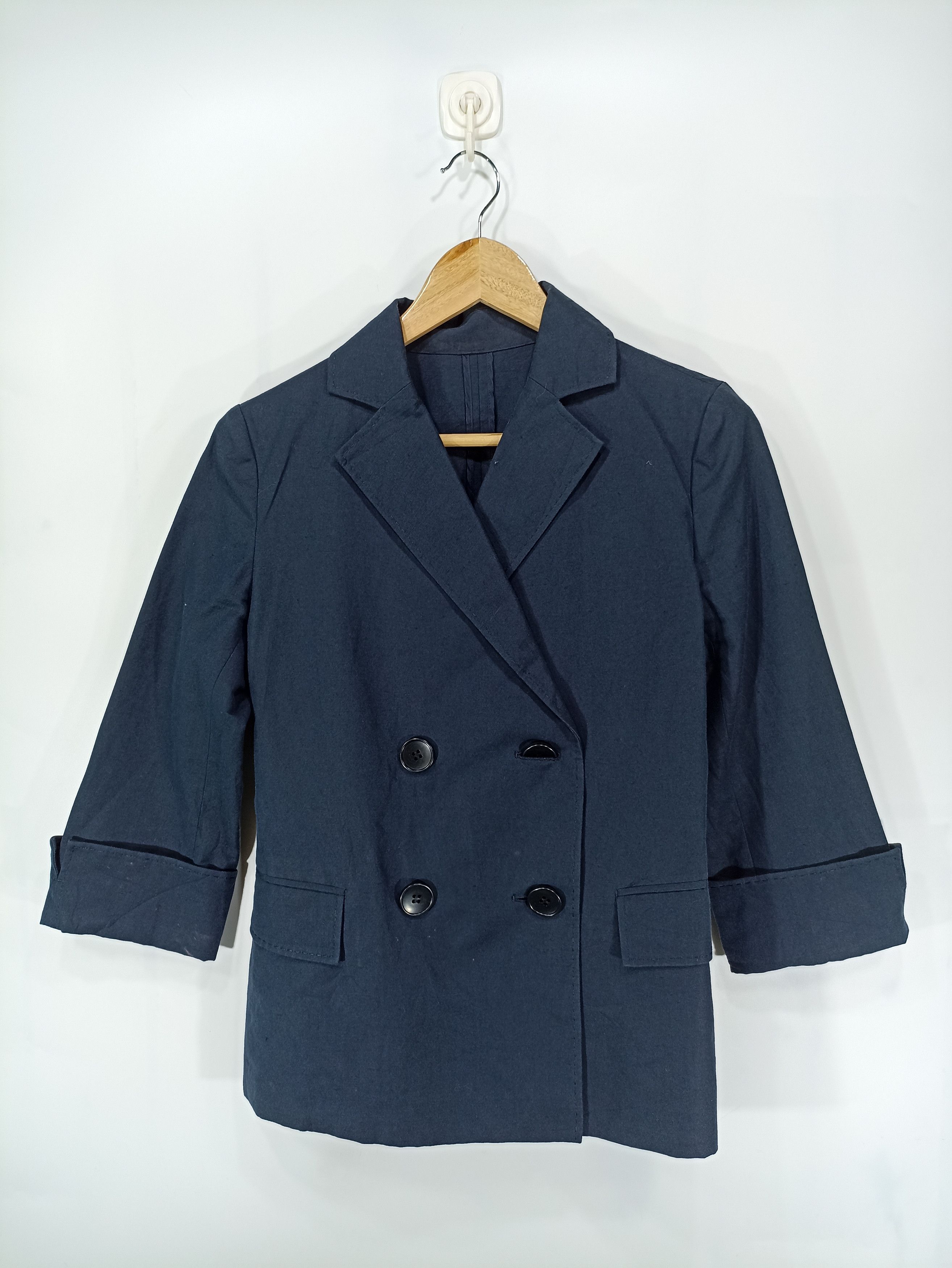 image of Vintage Yoshie Inaba Women Light Jacket in Dark Blue, Men's (Size Small)