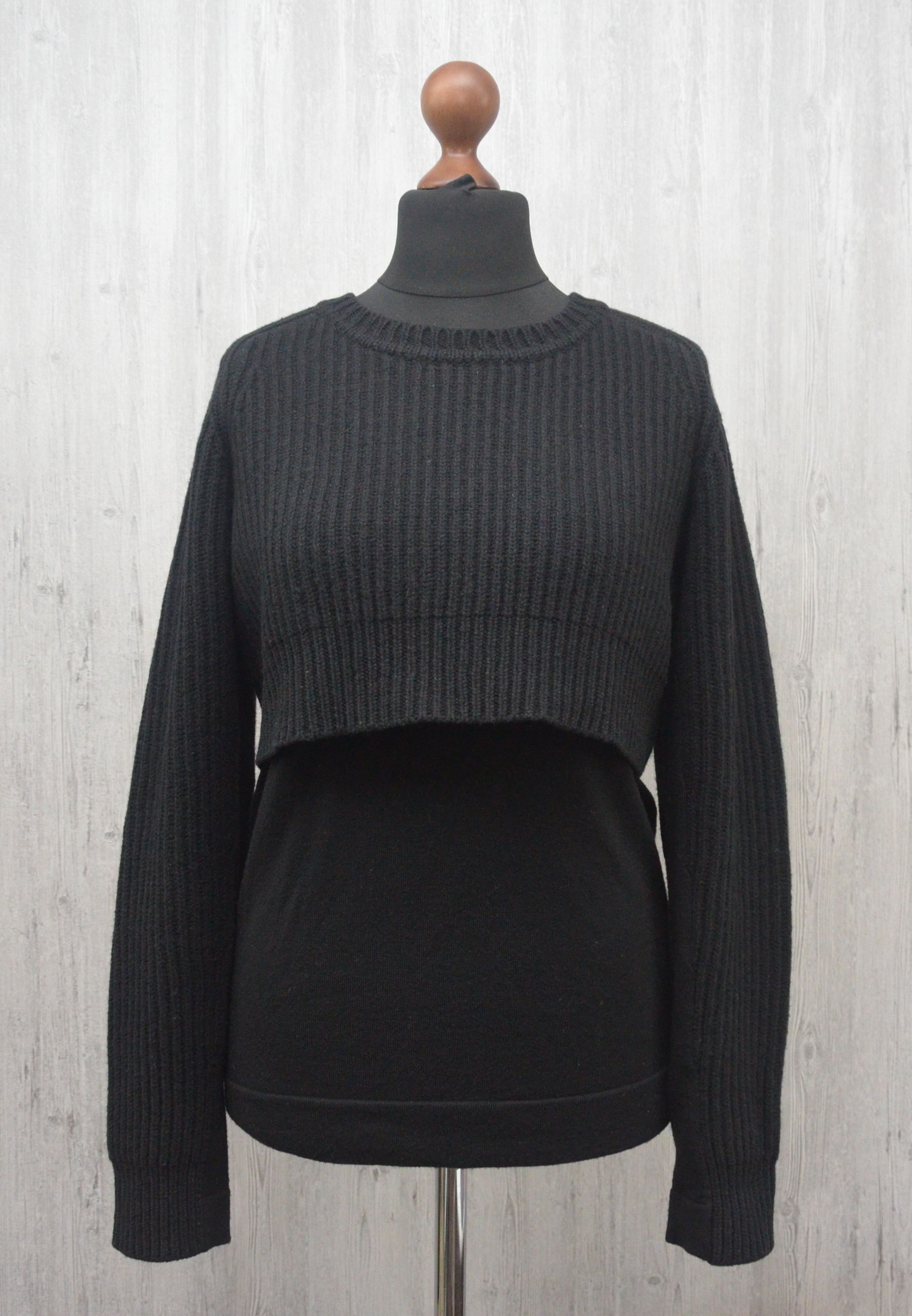 Acne Studios Acne Studios Wmns Black Hurst Layered Wool Sweater Sz XS Size US XS / EU 42 / 0 - 2 Thumbnail