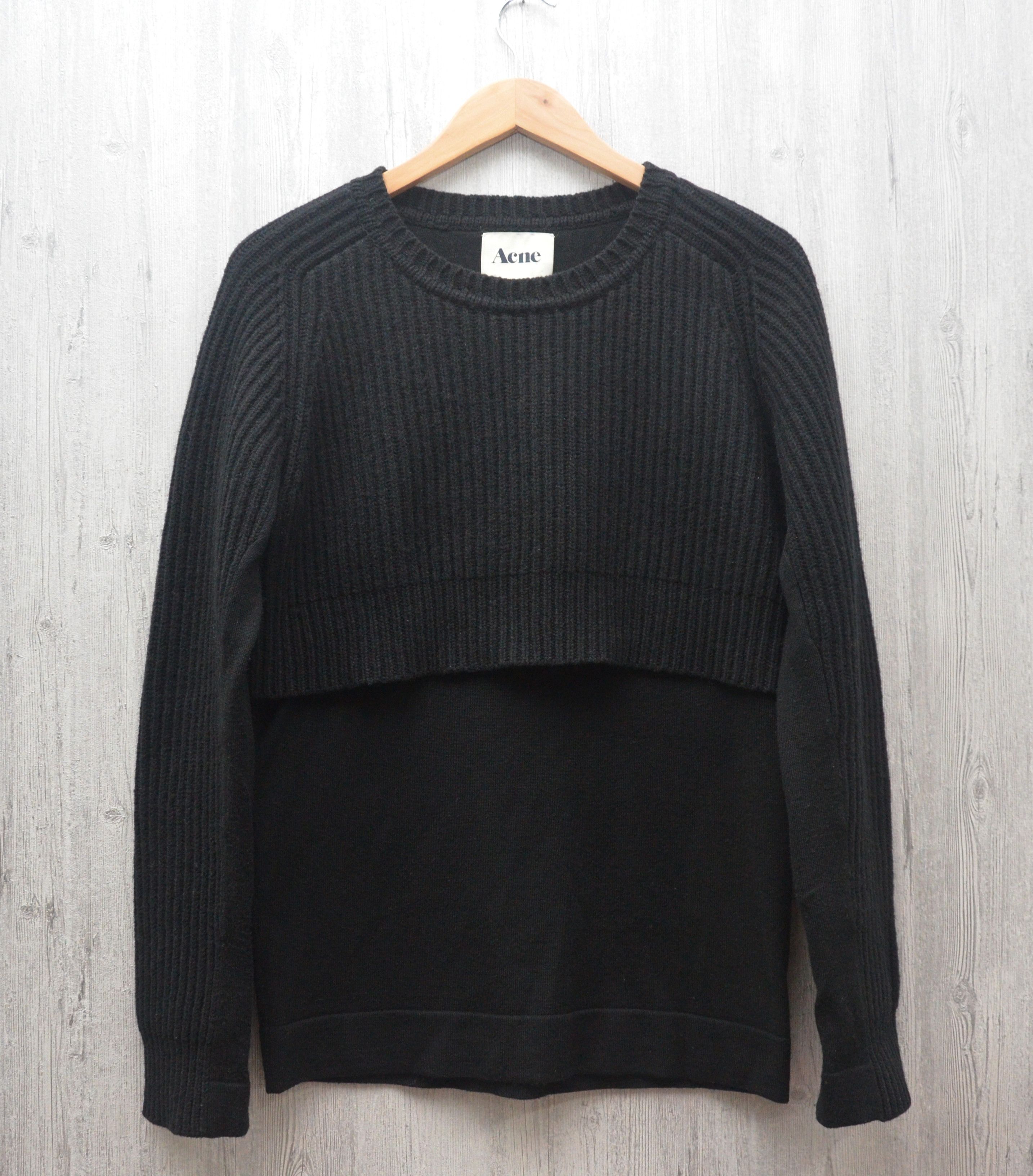 Acne Studios Acne Studios Wmns Black Hurst Layered Wool Sweater Sz XS Size US XS / EU 42 / 0 - 9 Thumbnail