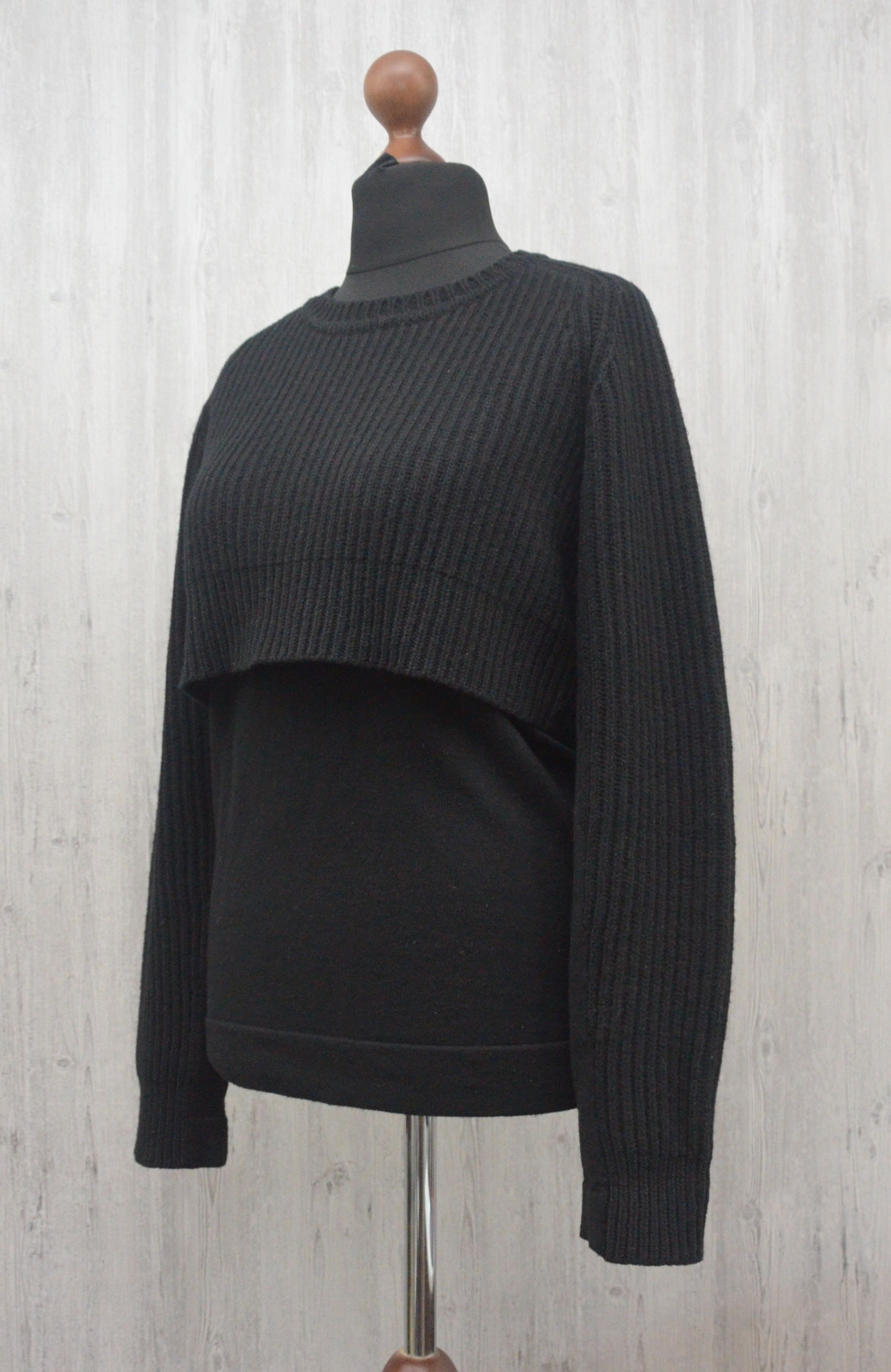 Acne Studios Acne Studios Wmns Black Hurst Layered Wool Sweater Sz XS Size US XS / EU 42 / 0 - 5 Thumbnail