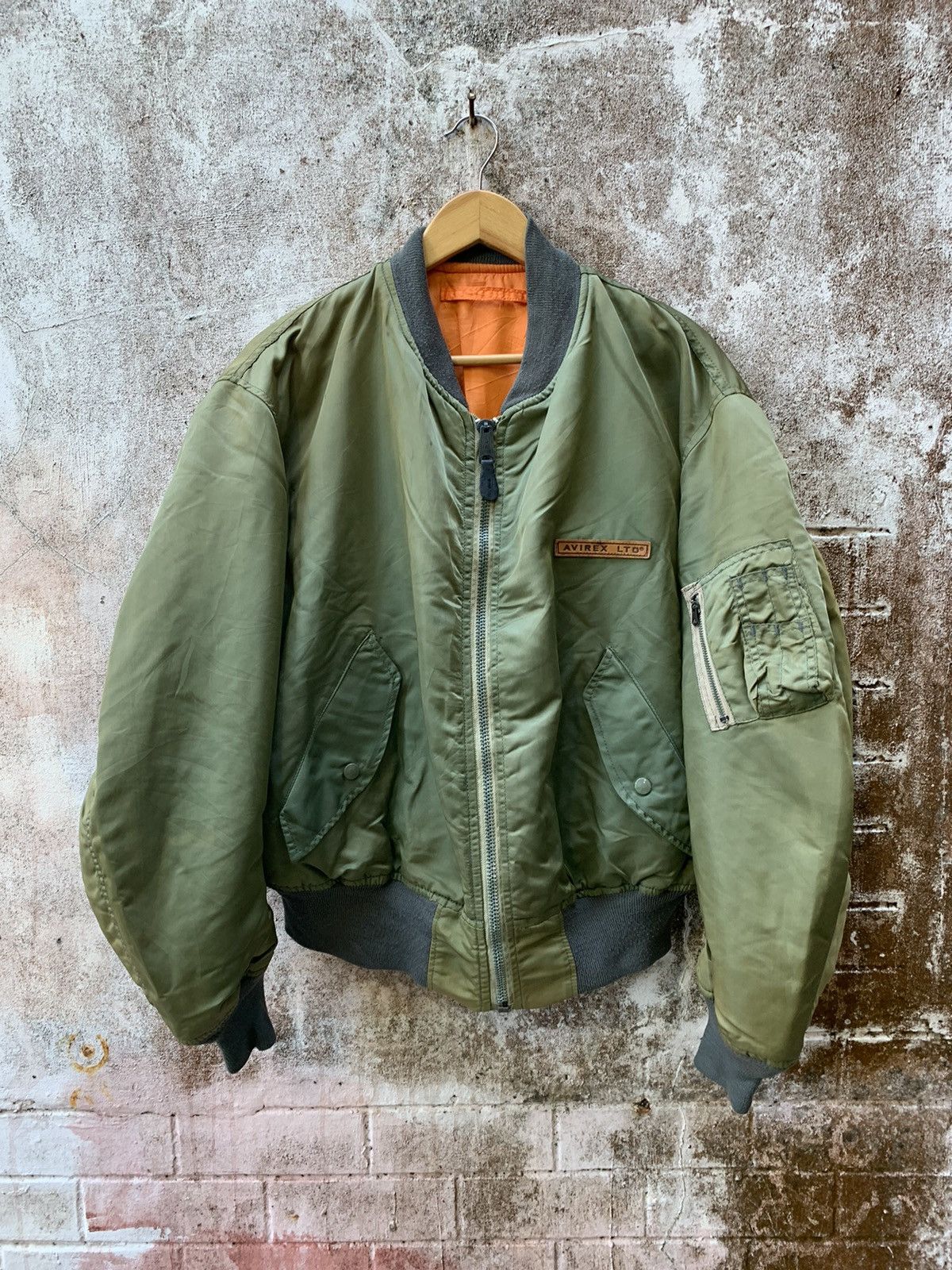 image of 1980S Avirex Reversible Ma-1 Bomber in Military Olive, Men's (Size XL)