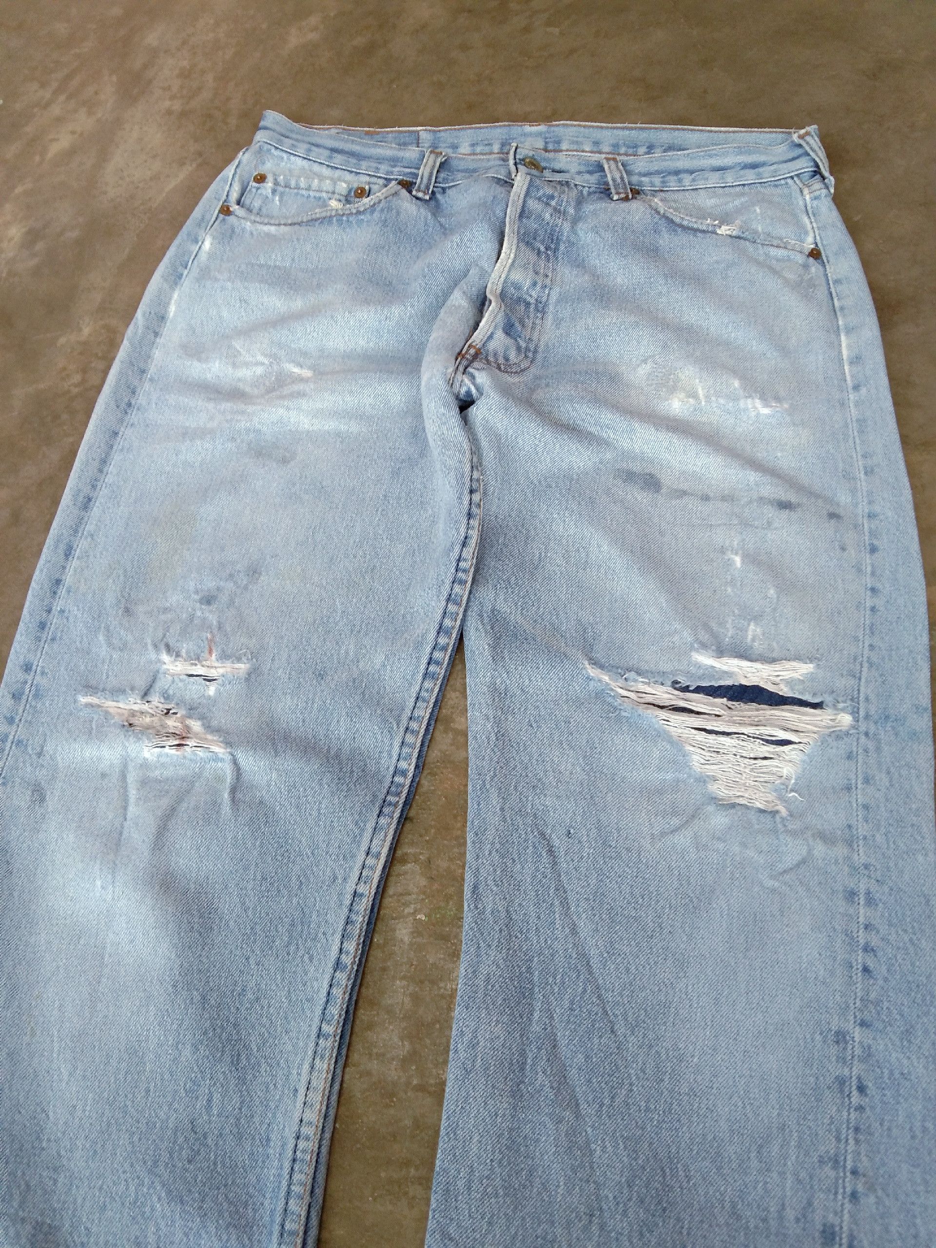 Levi's × Vintage 80s Vintage Levis 501 Made In USA Distressed Jeans 33x30 Size US 33 - 2 Thumbnail