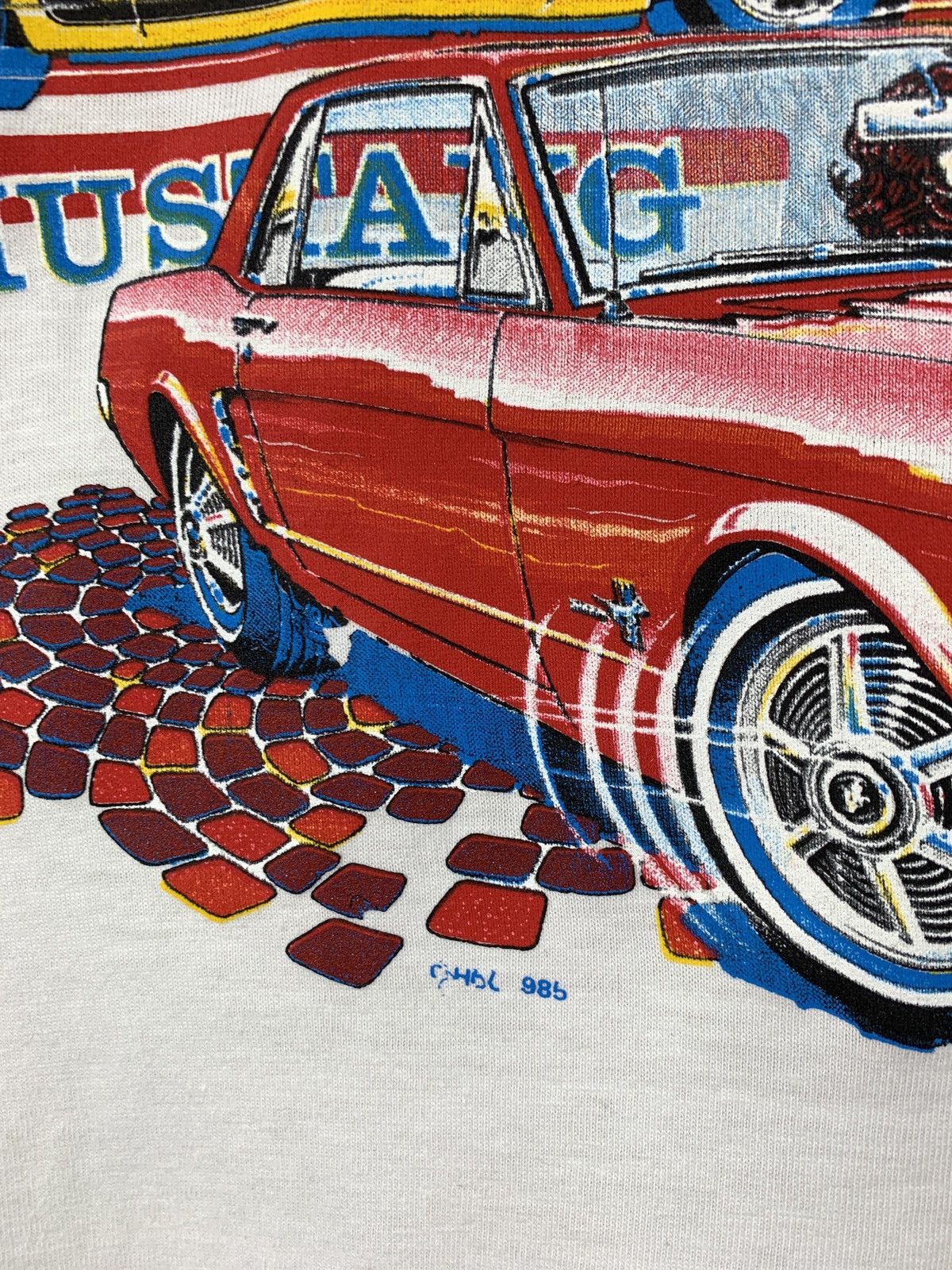 Mustang 80-90s Vintage Ford Mustang Single Stitch White T-Shirt Size US S / EU 44-46 / 1 - 8 Thumbnail