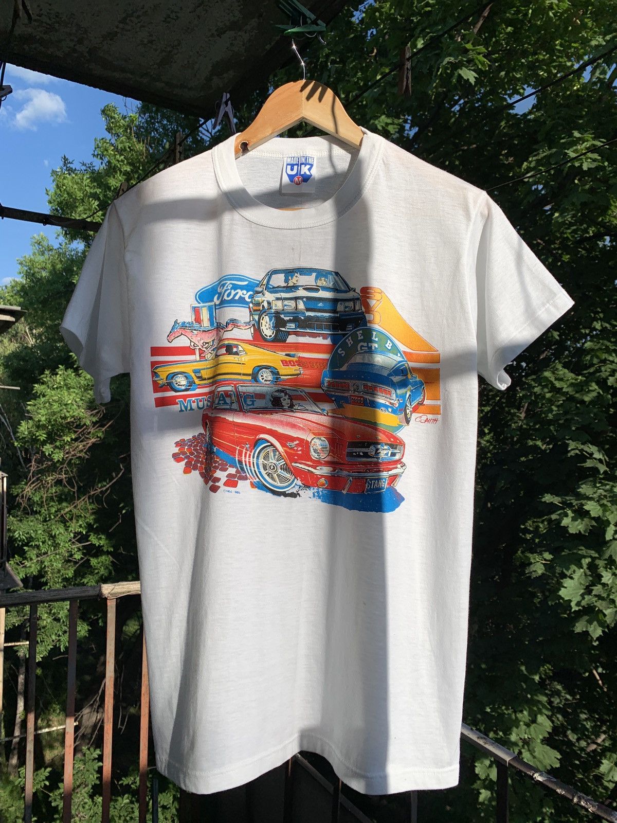Mustang 80-90s Vintage Ford Mustang Single Stitch White T-Shirt Size US S / EU 44-46 / 1 - 2 Thumbnail