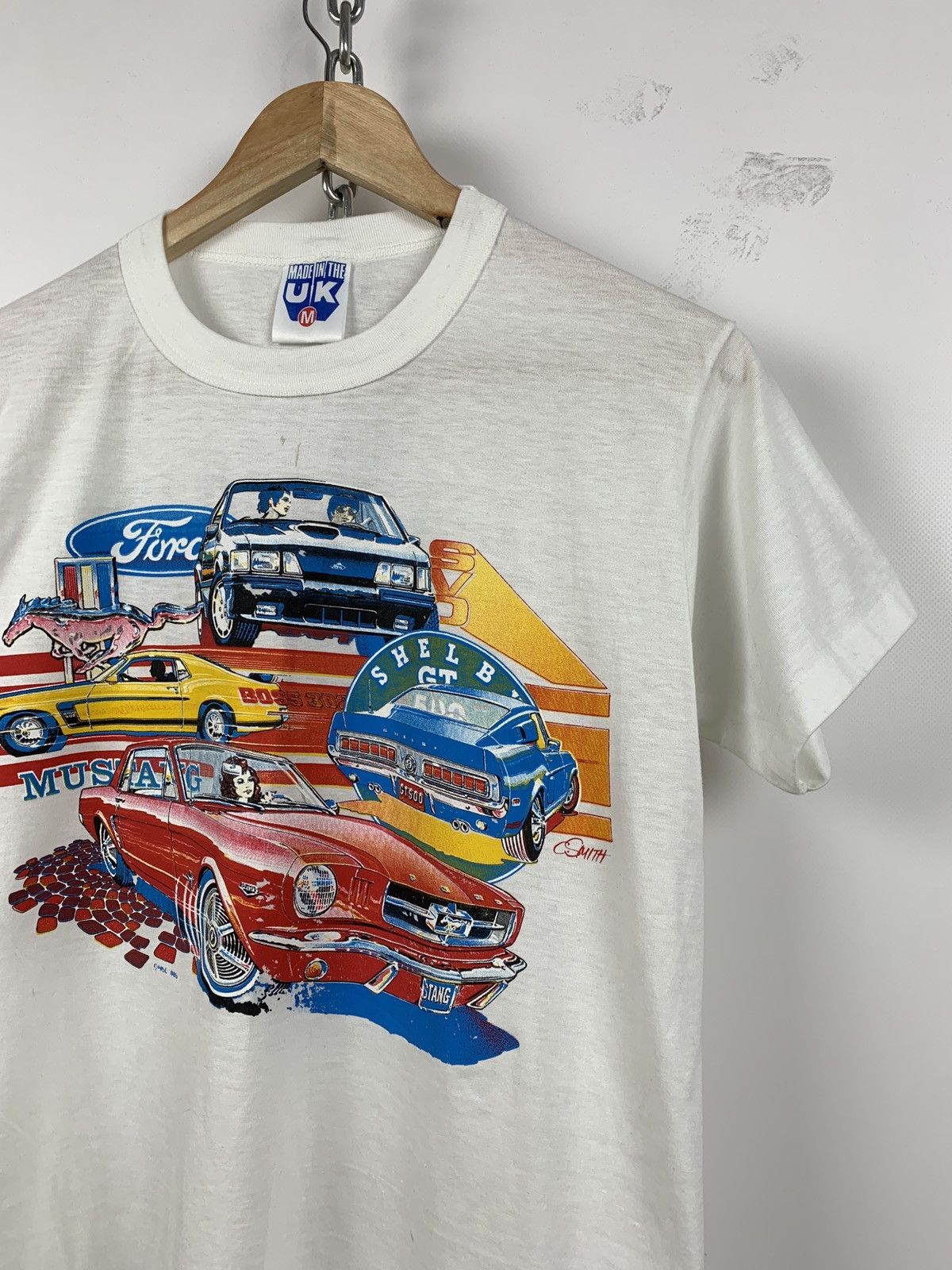 Mustang 80-90s Vintage Ford Mustang Single Stitch White T-Shirt Size US S / EU 44-46 / 1 - 5 Thumbnail