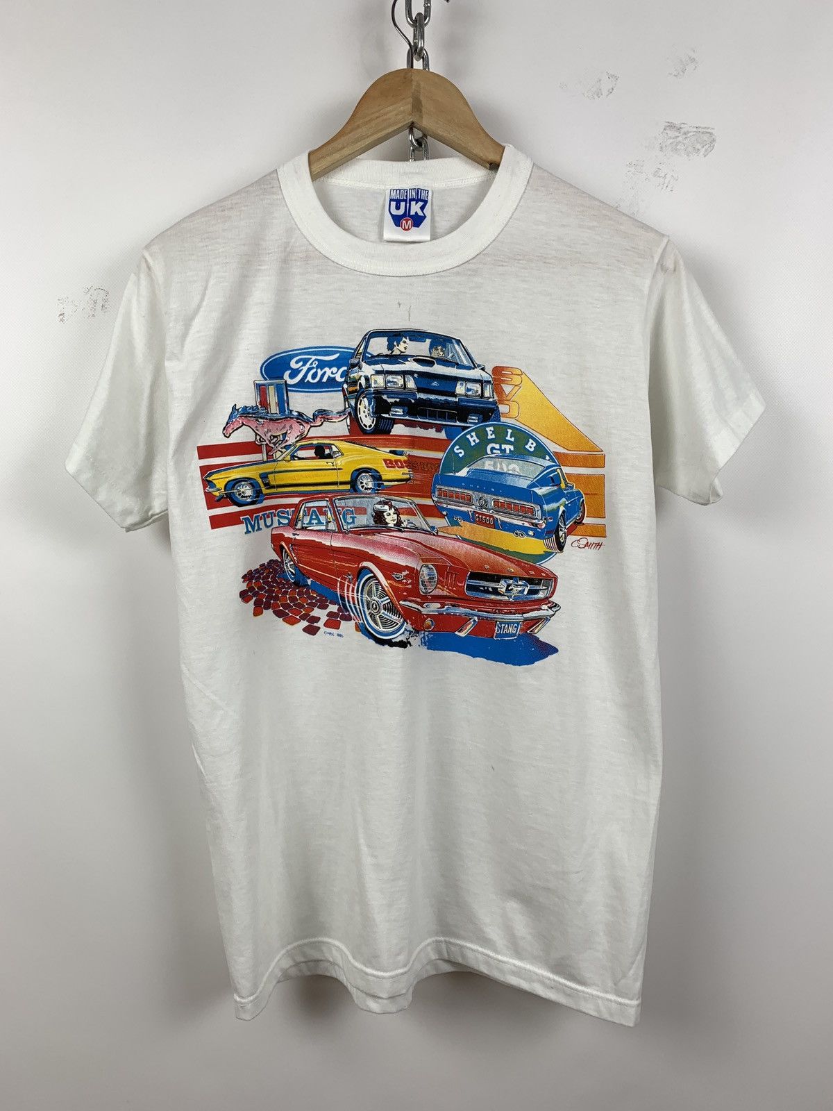 Mustang 80-90s Vintage Ford Mustang Single Stitch White T-Shirt Size US S / EU 44-46 / 1 - 3 Thumbnail