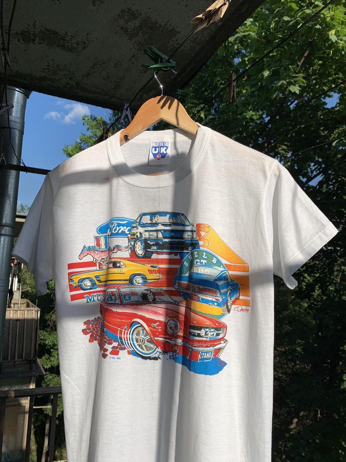 Mustang 80-90s Vintage Ford Mustang Single Stitch White T-Shirt Size US S / EU 44-46 / 1 - 1 Thumbnail