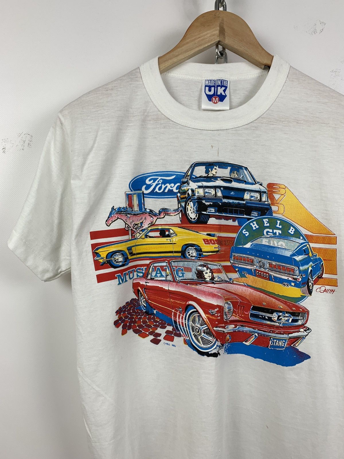 Mustang 80-90s Vintage Ford Mustang Single Stitch White T-Shirt Size US S / EU 44-46 / 1 - 4 Thumbnail