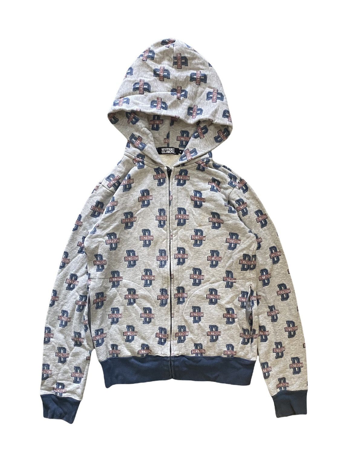 image of Hysteric Glamour Detroit All Over Print Hoodie in Grey, Men's (Size Small)