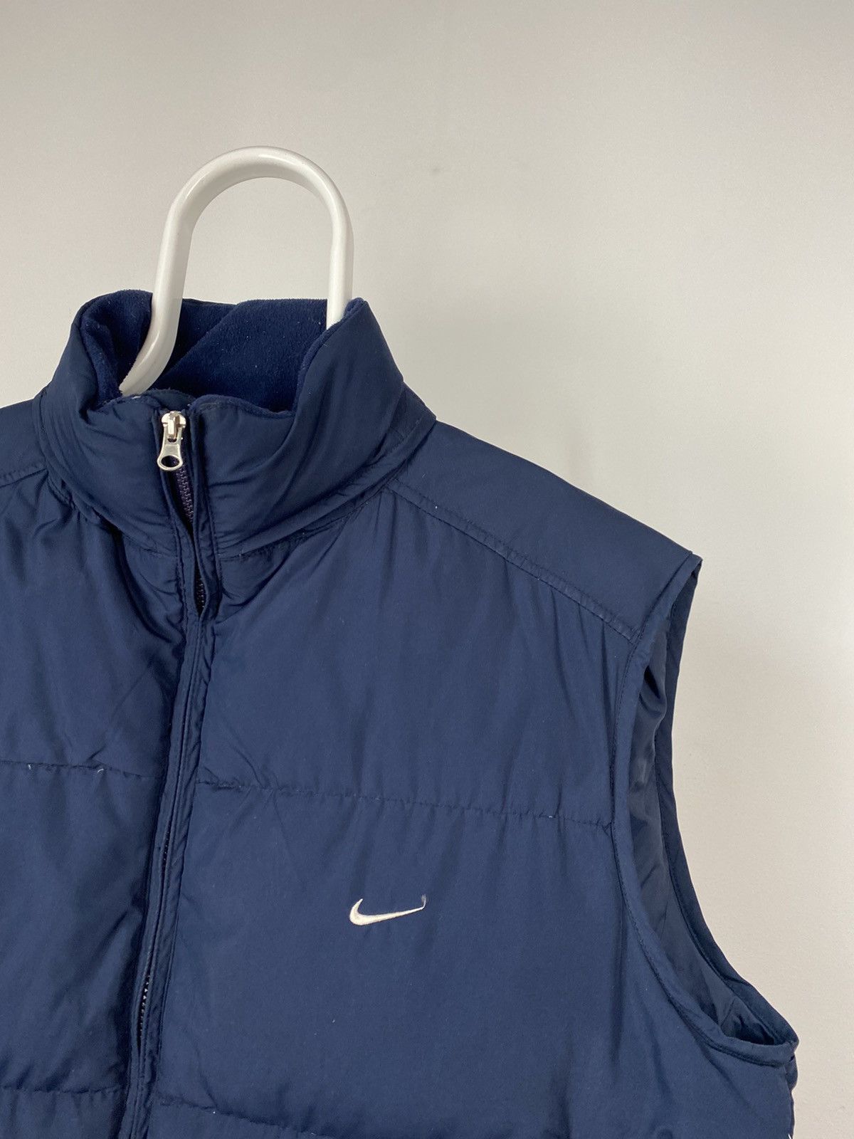 Nike × Vintage Nike vintage navy puffer vest small swoosh 2000s Size US XL / EU 56 / 4 - 2 Thumbnail