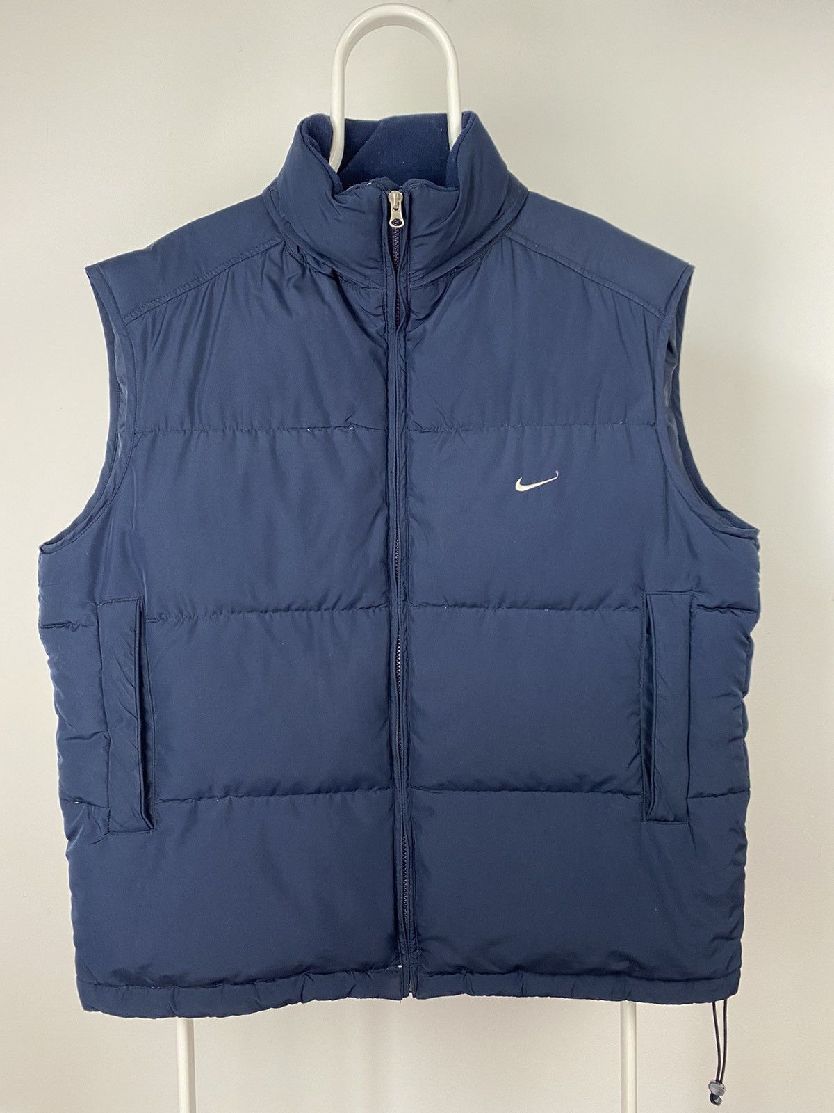 image of Nike Vintage Navy Puffer Vest Small Swoosh 2000S, Men's (Size XL)