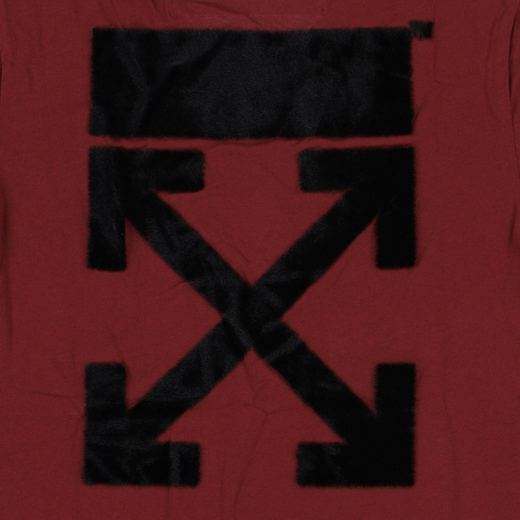 Off-White Burgundy Faux Fur Arrows T-Shirt Size US XS / EU 42 / 0 - 3 Thumbnail
