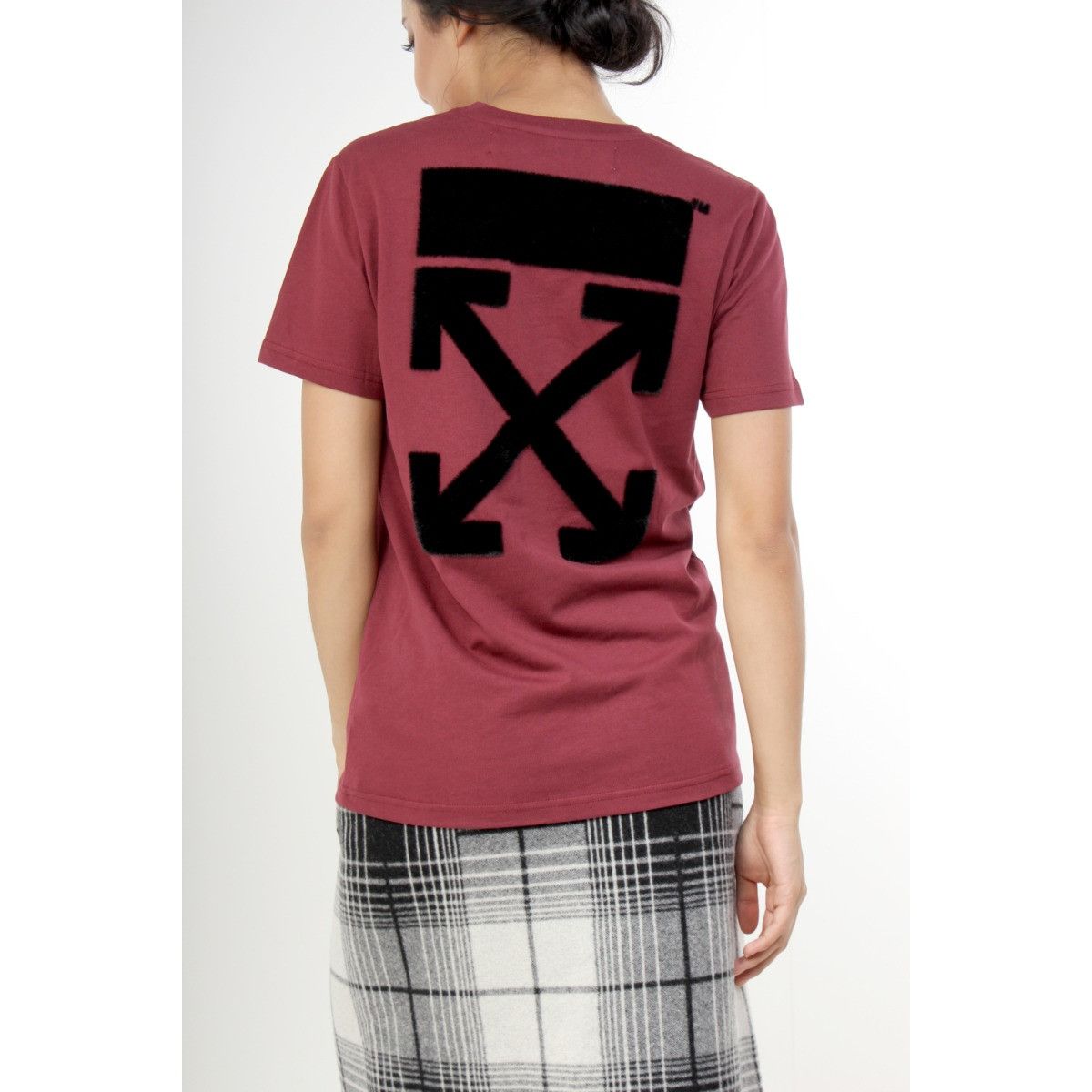 Off-White Burgundy Faux Fur Arrows T-Shirt Size US XS / EU 42 / 0 - 2 Thumbnail