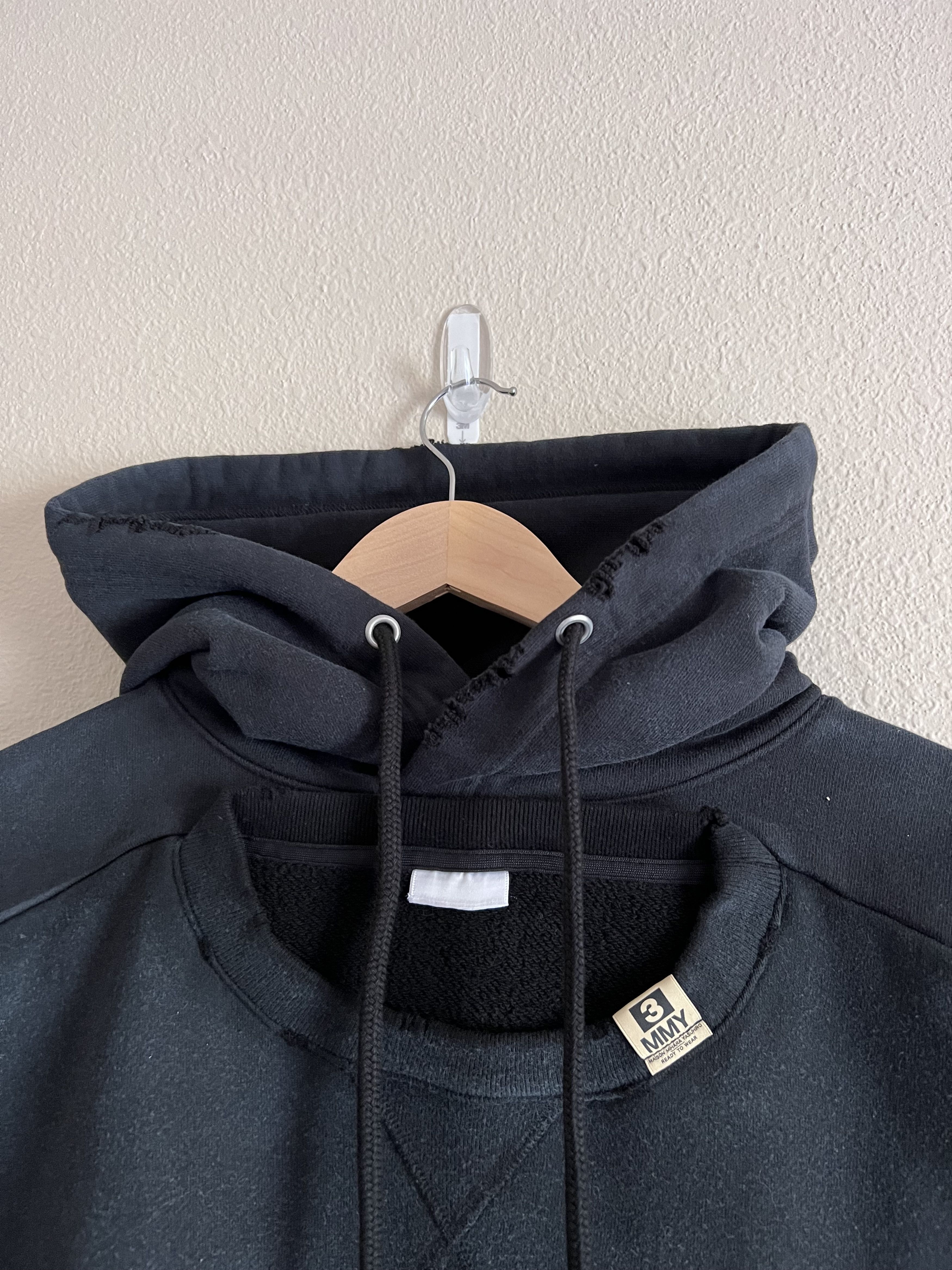 Miharayasuhiro Mihara Yasuhiro Combined Hoodie in Black | Grailed