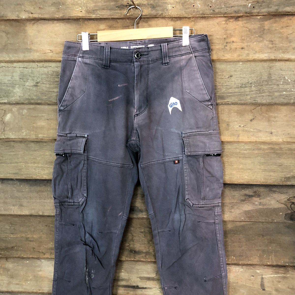 Japanese Brand Burtle Dark Blue Faded tactical utility Cargo Pants #5690 Size US 30 / EU 46 - 2 Thumbnail