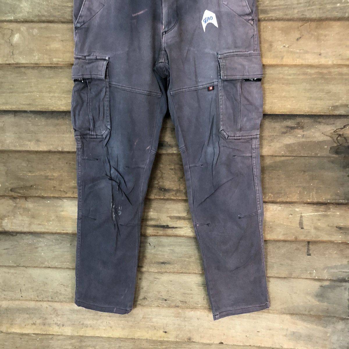 Japanese Brand Burtle Dark Blue Faded tactical utility Cargo Pants #5690 Size US 30 / EU 46 - 3 Thumbnail