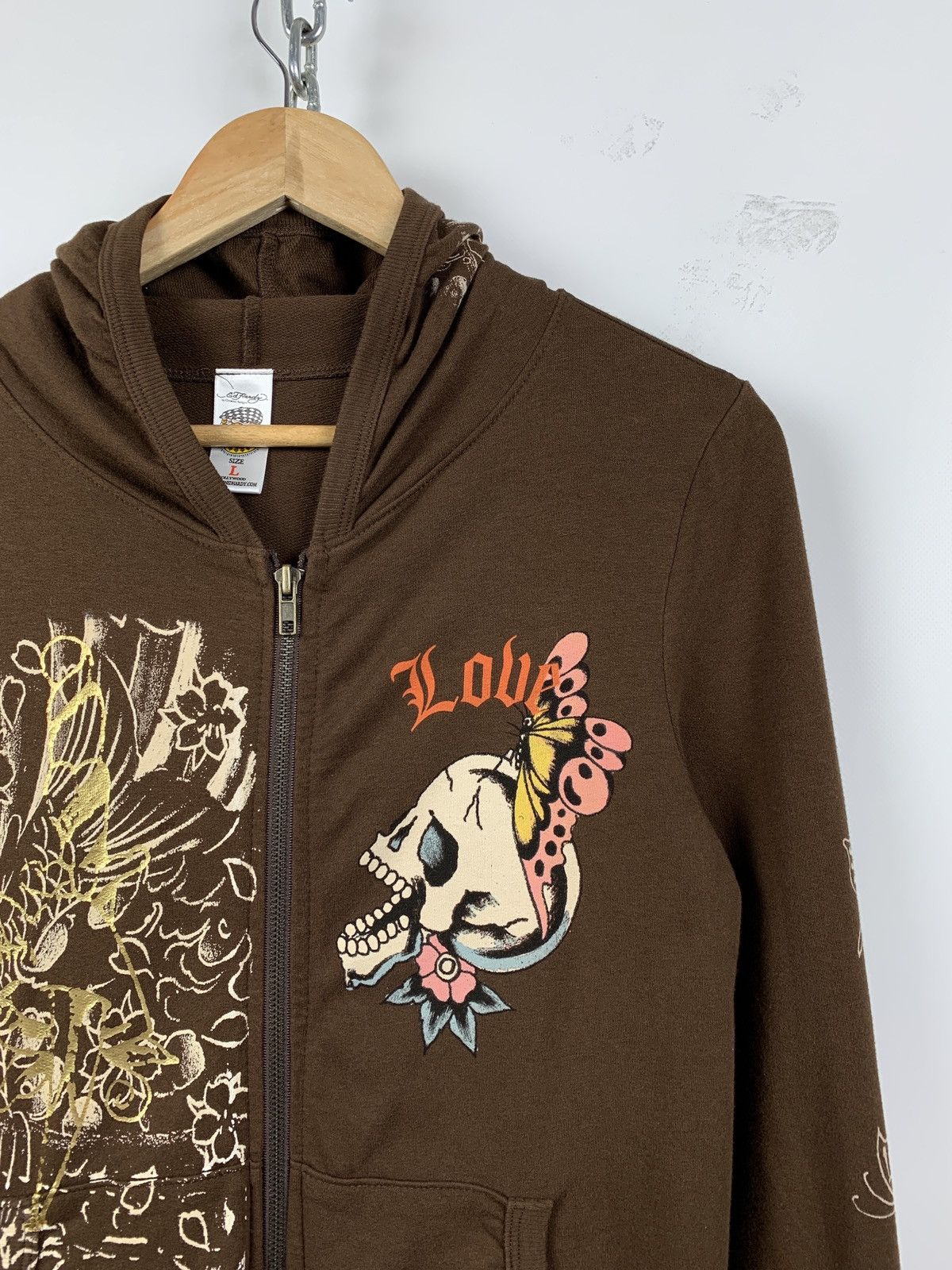 Christian Audigier Women’s Ed Hardy by Christian Audigier Skull Brown Hoodie Size S / US 4 / IT 40 - 9 Thumbnail