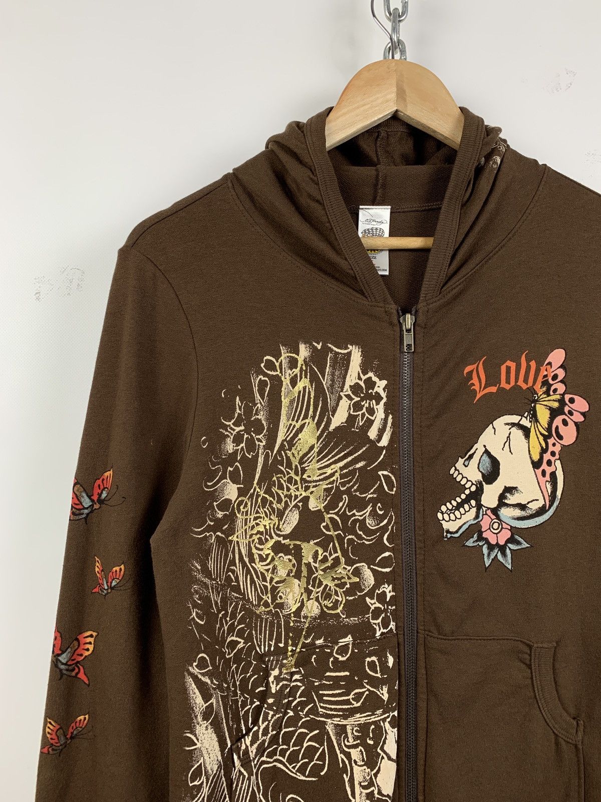 Christian Audigier Women’s Ed Hardy by Christian Audigier Skull Brown Hoodie Size S / US 4 / IT 40 - 10 Thumbnail