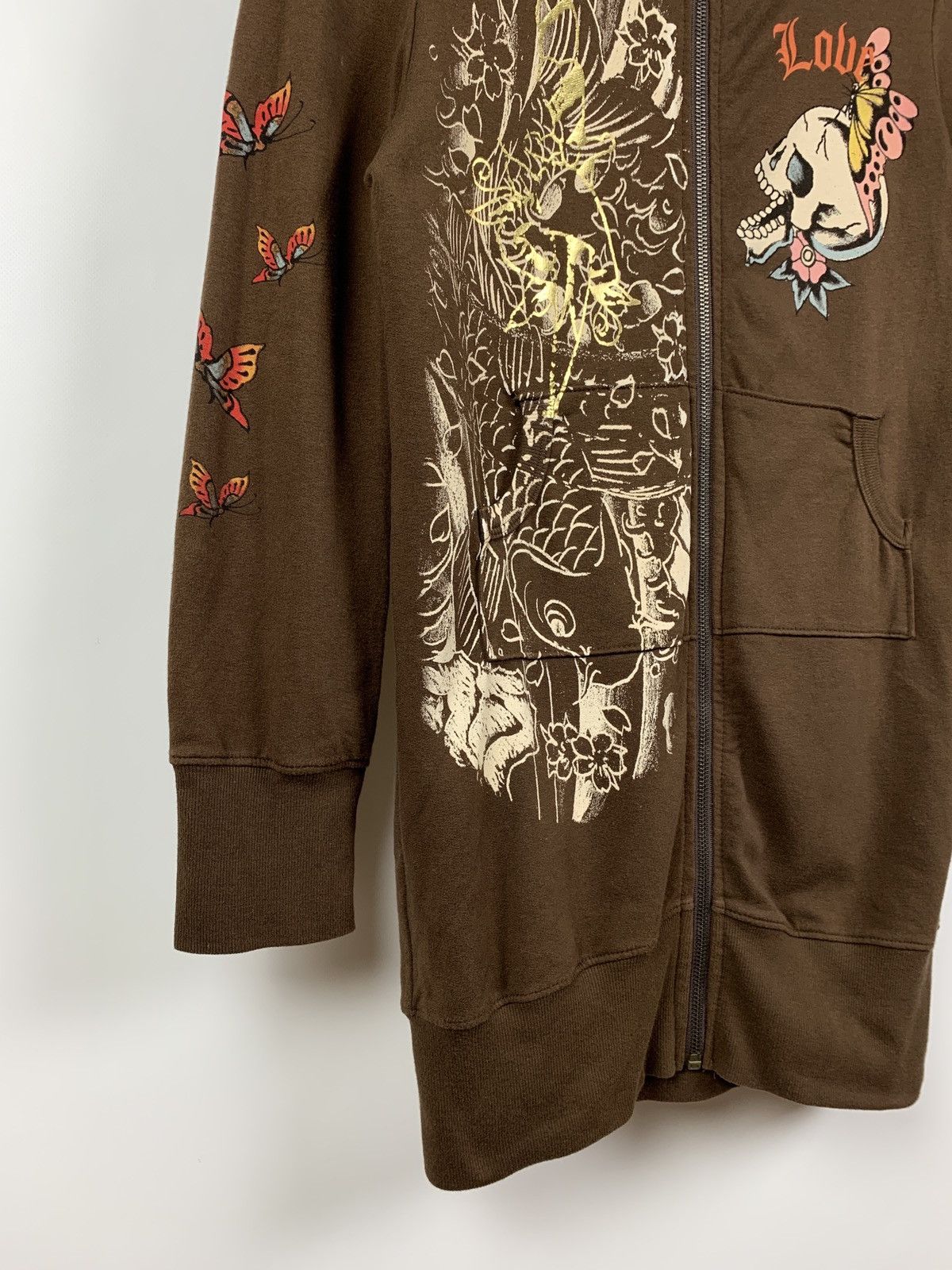Christian Audigier Women’s Ed Hardy by Christian Audigier Skull Brown Hoodie Size S / US 4 / IT 40 - 11 Thumbnail