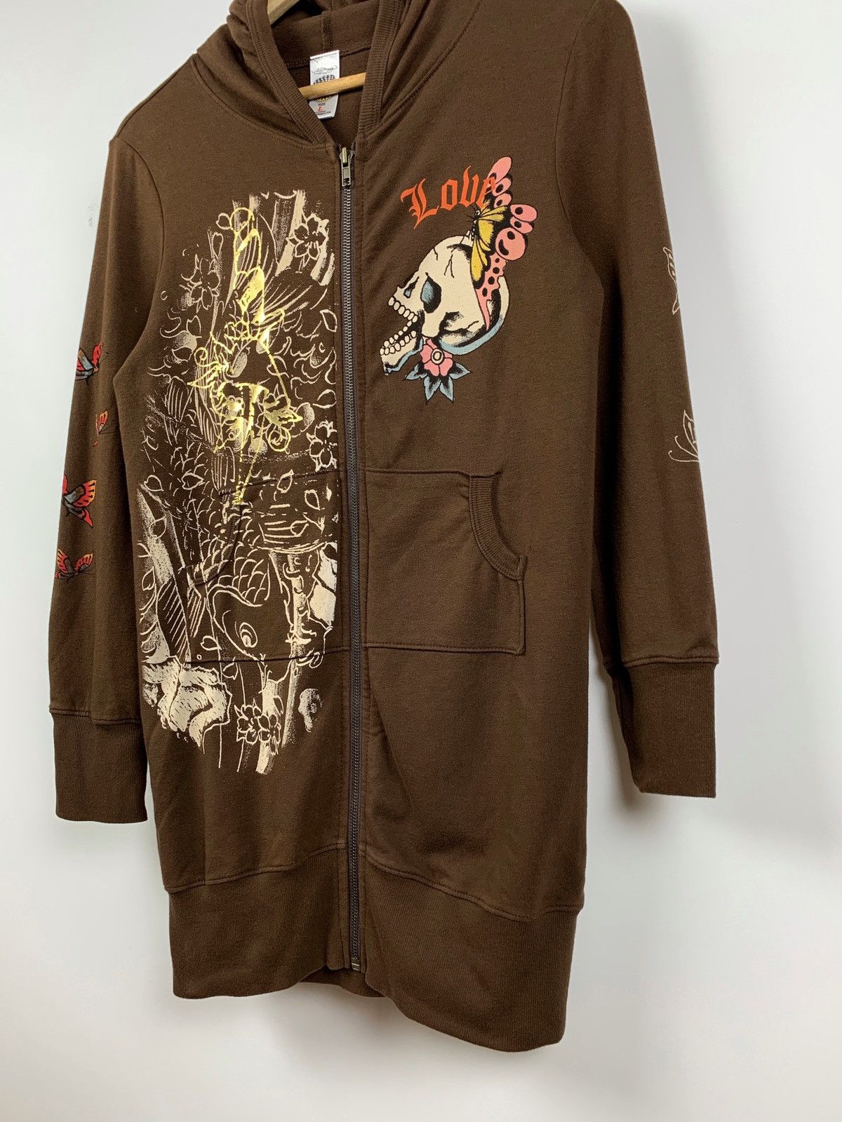Christian Audigier Women’s Ed Hardy by Christian Audigier Skull Brown Hoodie Size S / US 4 / IT 40 - 12 Thumbnail