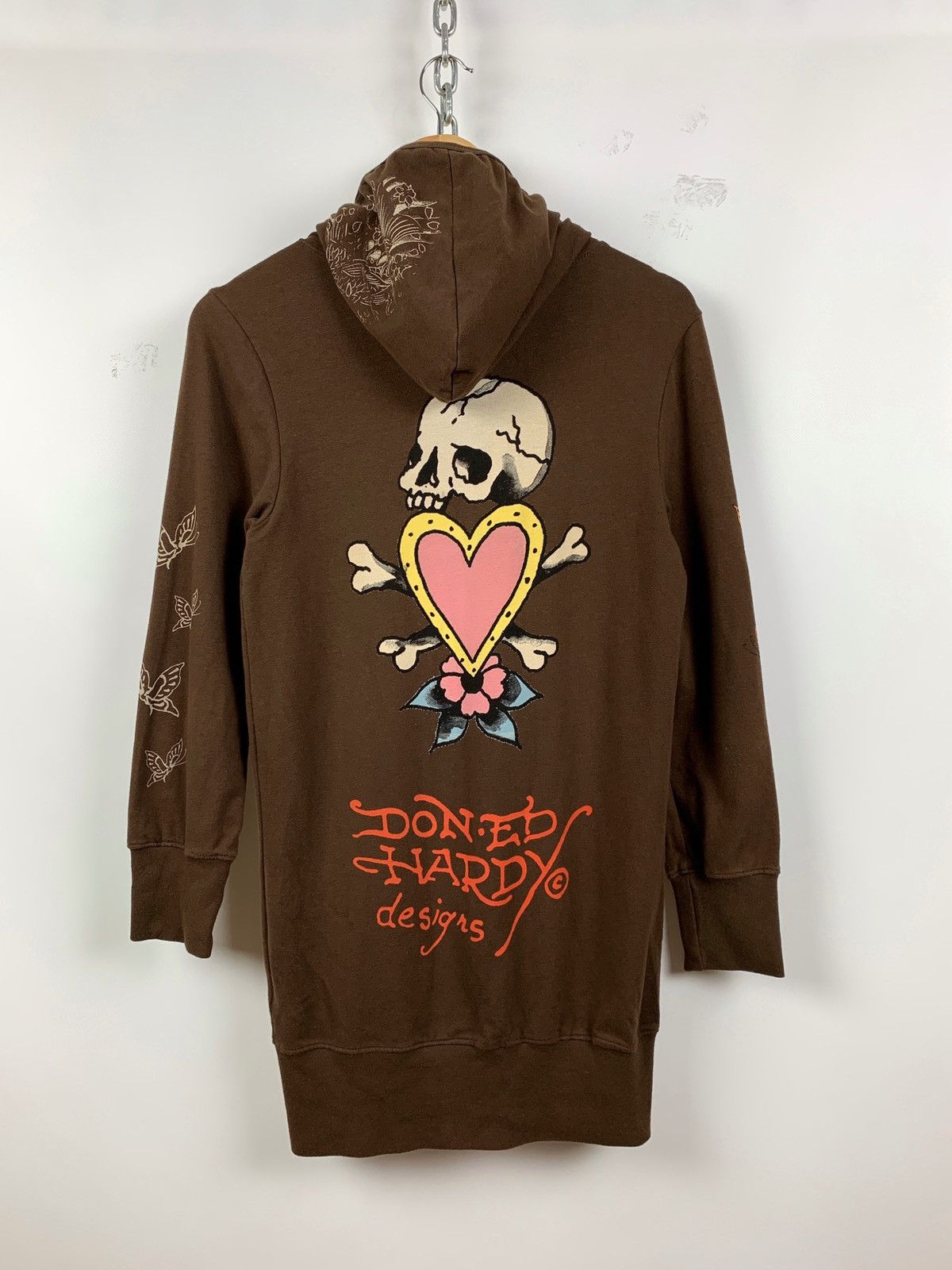 Christian Audigier Women’s Ed Hardy by Christian Audigier Skull Brown Hoodie Size S / US 4 / IT 40 - 3 Thumbnail