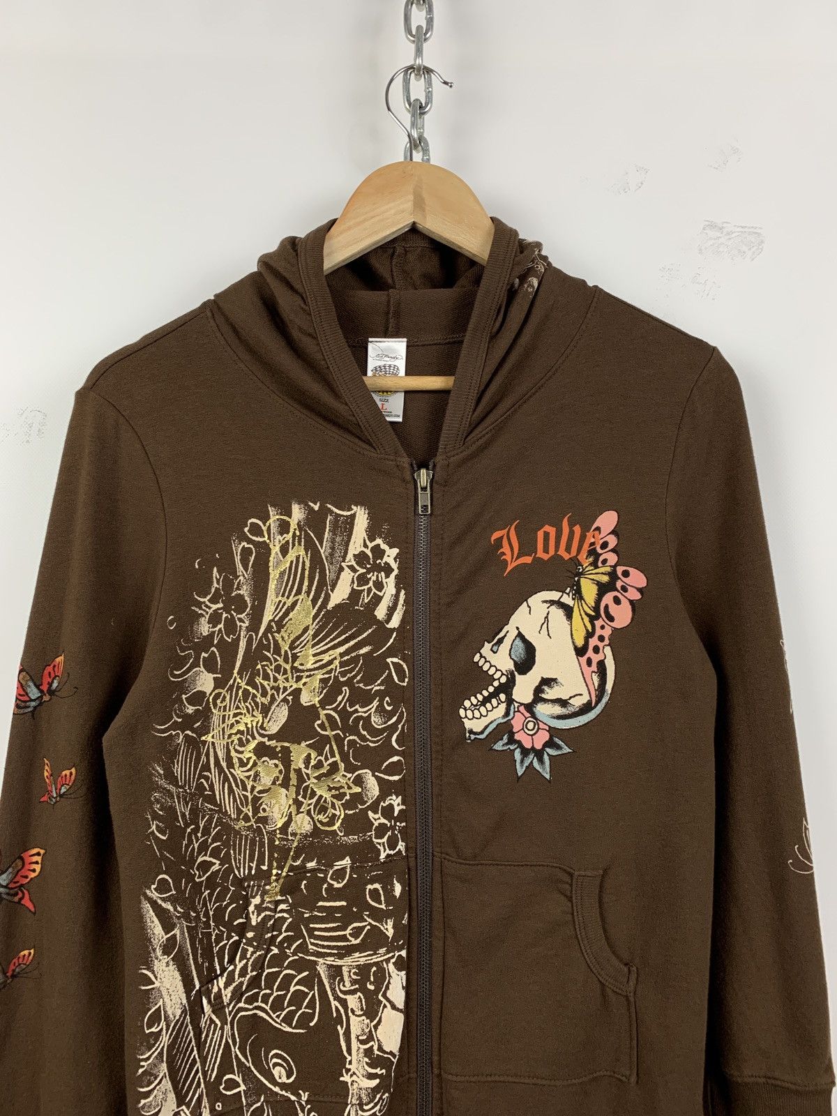 Christian Audigier Women’s Ed Hardy by Christian Audigier Skull Brown Hoodie Size S / US 4 / IT 40 - 5 Thumbnail