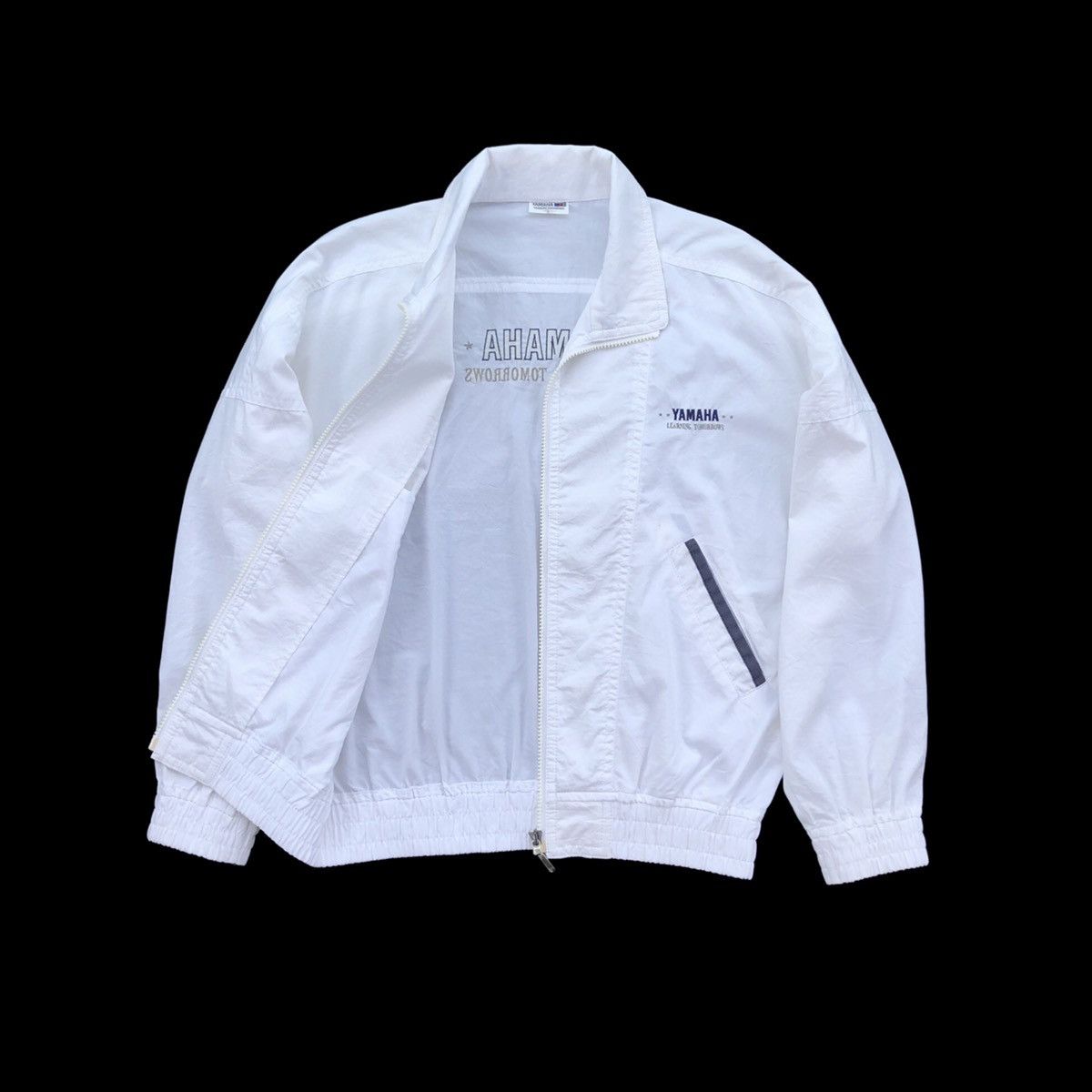 Sports Specialties Vintage YAMAHA Embroidery Logo White Bomber Jacket Size US M / EU 48-50 / 2 - 2 Thumbnail