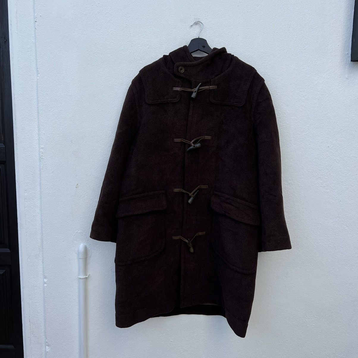 A.P.C. RICH BROWN HERRINGBONE WOOL LONG COAT JACKET Size US S / EU 44-46 / 1 - 6 Thumbnail
