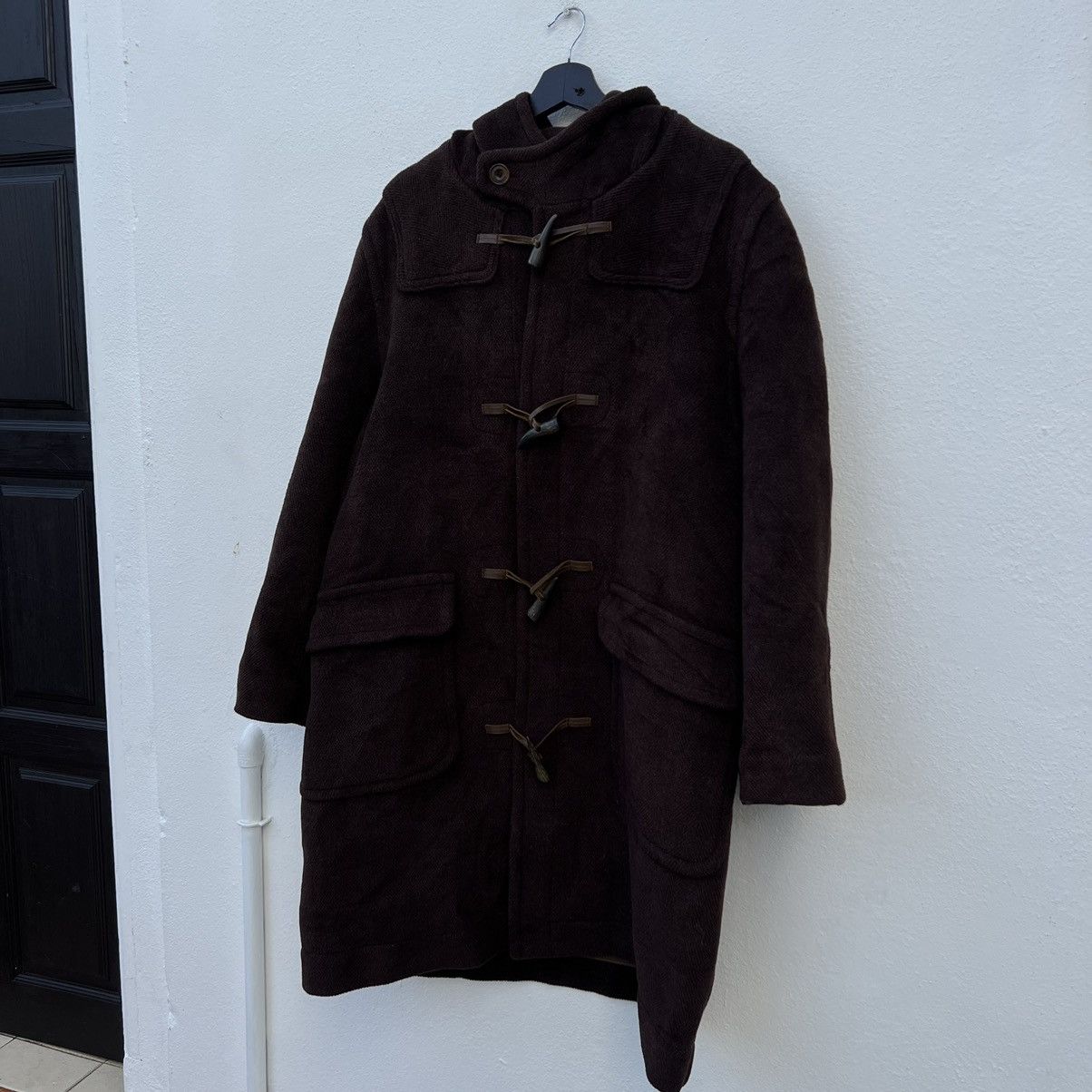 A.P.C. RICH BROWN HERRINGBONE WOOL LONG COAT JACKET Size US S / EU 44-46 / 1 - 7 Thumbnail