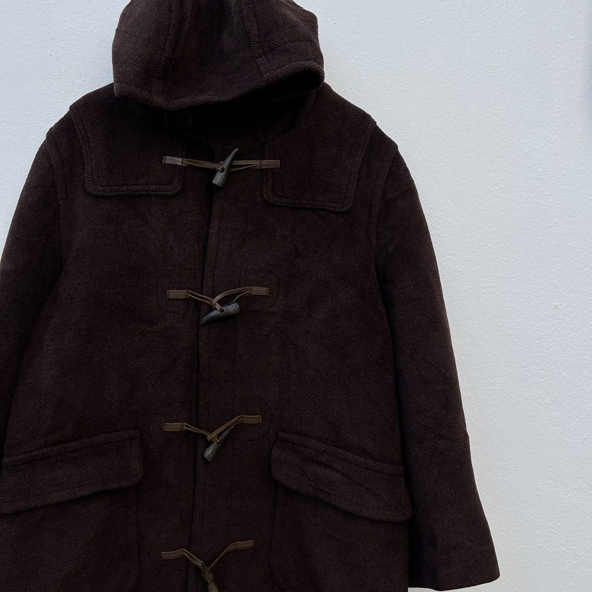 A.P.C. RICH BROWN HERRINGBONE WOOL LONG COAT JACKET Size US S / EU 44-46 / 1 - 5 Thumbnail
