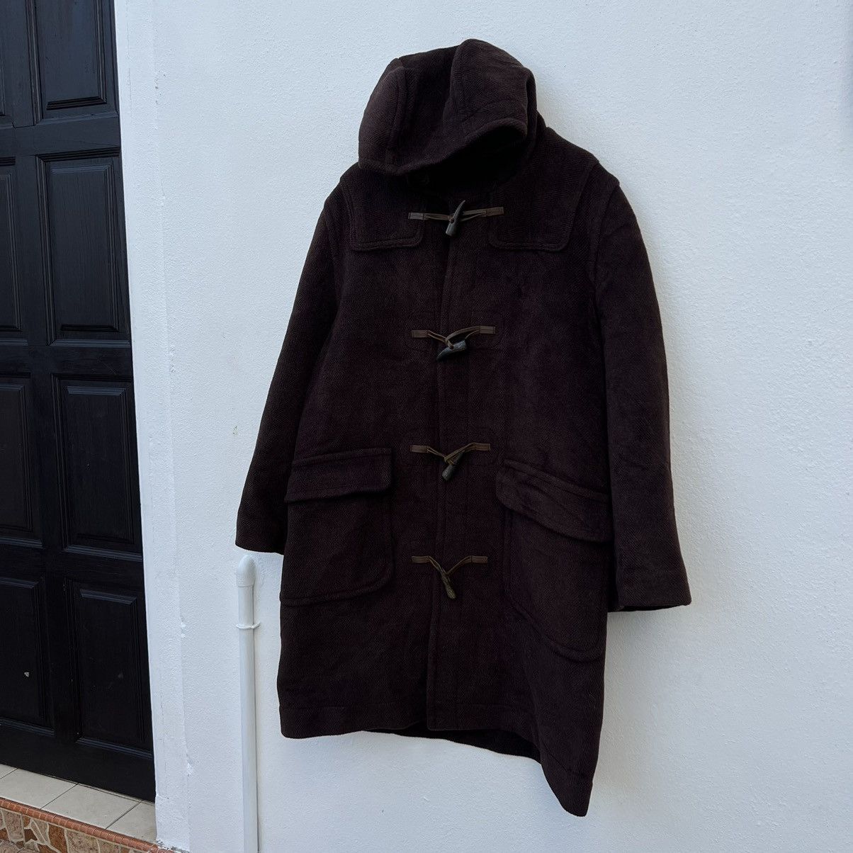 A.P.C. RICH BROWN HERRINGBONE WOOL LONG COAT JACKET Size US S / EU 44-46 / 1 - 2 Thumbnail