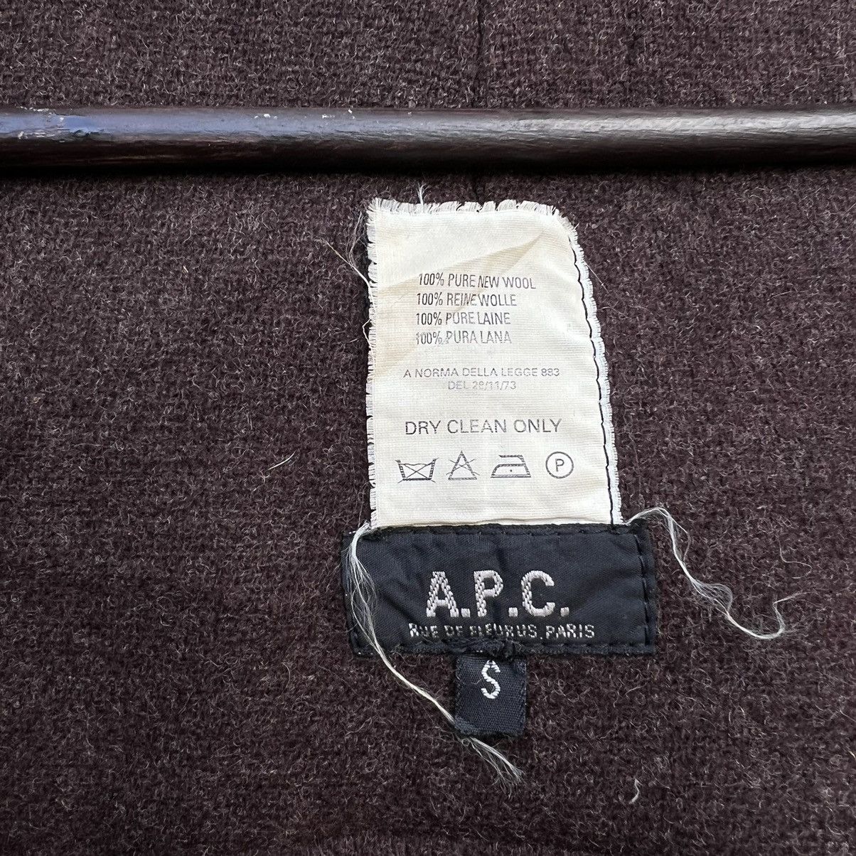 A.P.C. RICH BROWN HERRINGBONE WOOL LONG COAT JACKET Size US S / EU 44-46 / 1 - 13 Thumbnail
