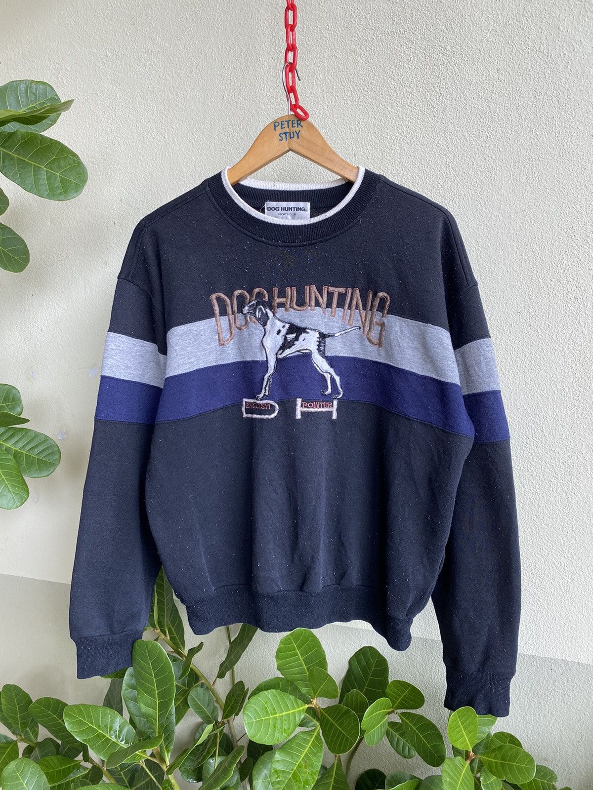 image of Dog Limited x Vintage Dog Hunting Sports Club Sweater in Black/Gray, Men's (Size Medium)