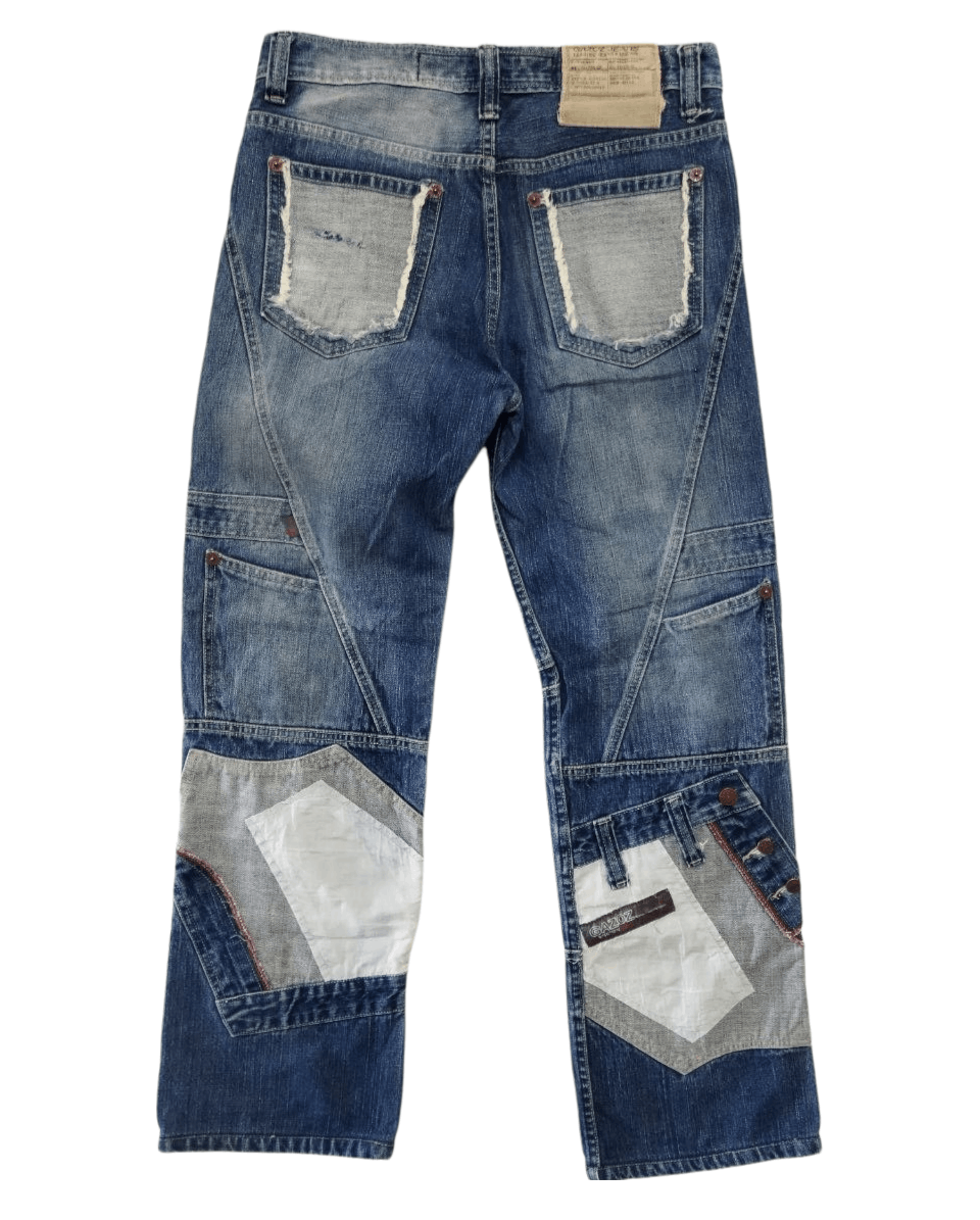 Japanese Brand Gazoz Multipocket Patched Style Design Jeans Size US 33 - 2 Thumbnail