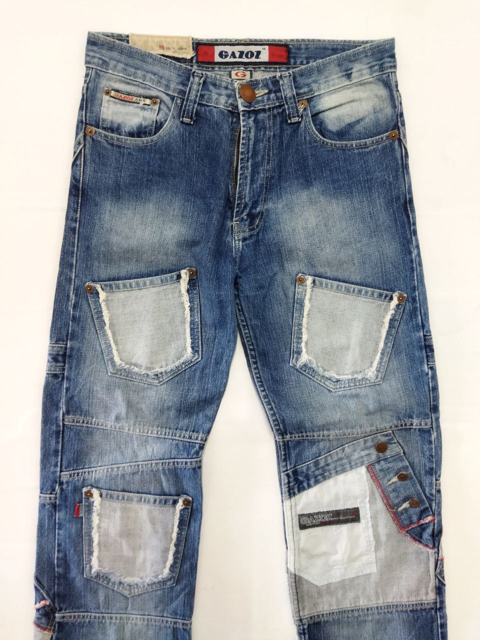 Japanese Brand Gazoz Multipocket Patched Style Design Jeans Size US 33 - 15 Thumbnail