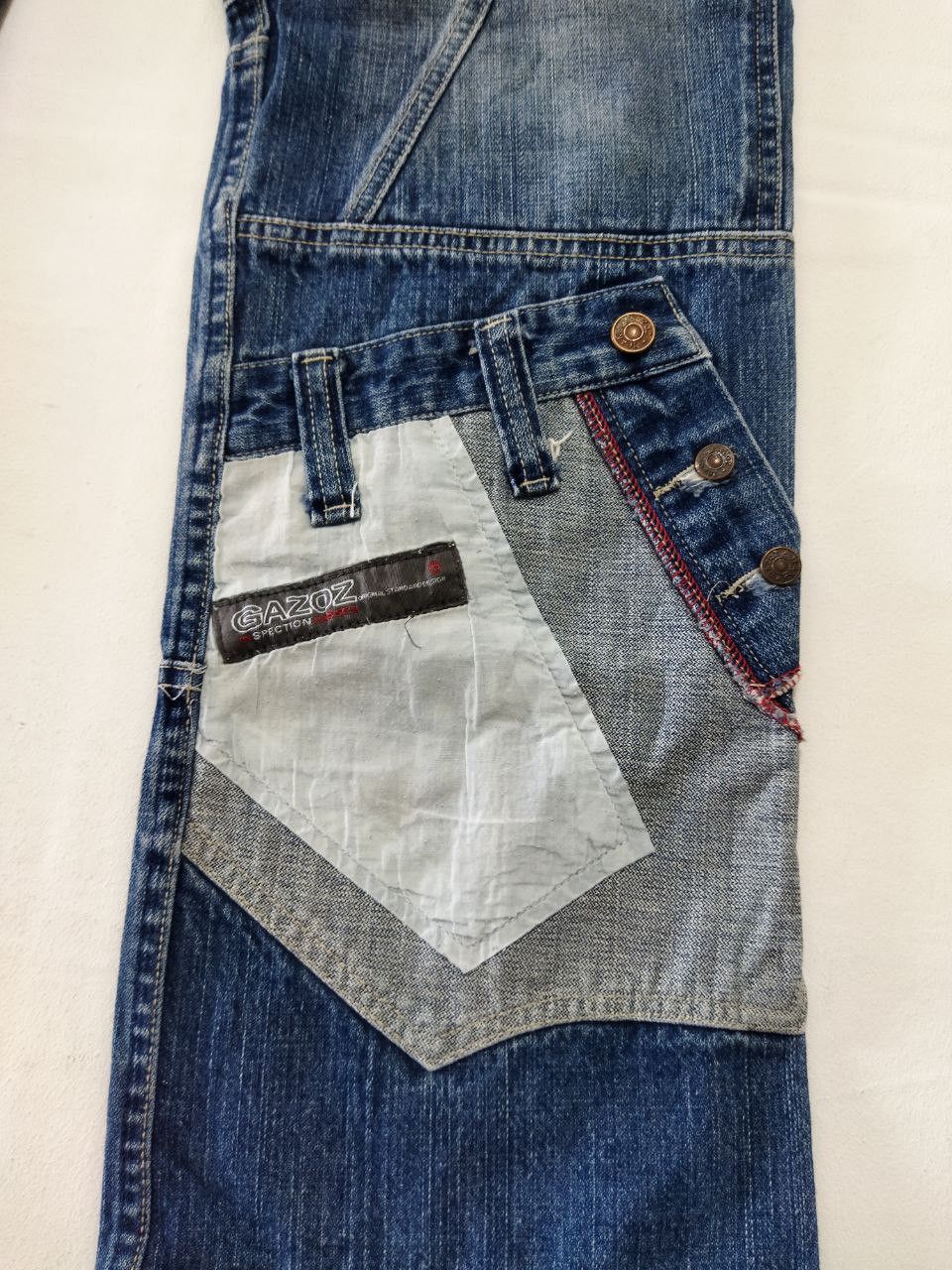 Japanese Brand Gazoz Multipocket Patched Style Design Jeans Size US 33 - 7 Thumbnail