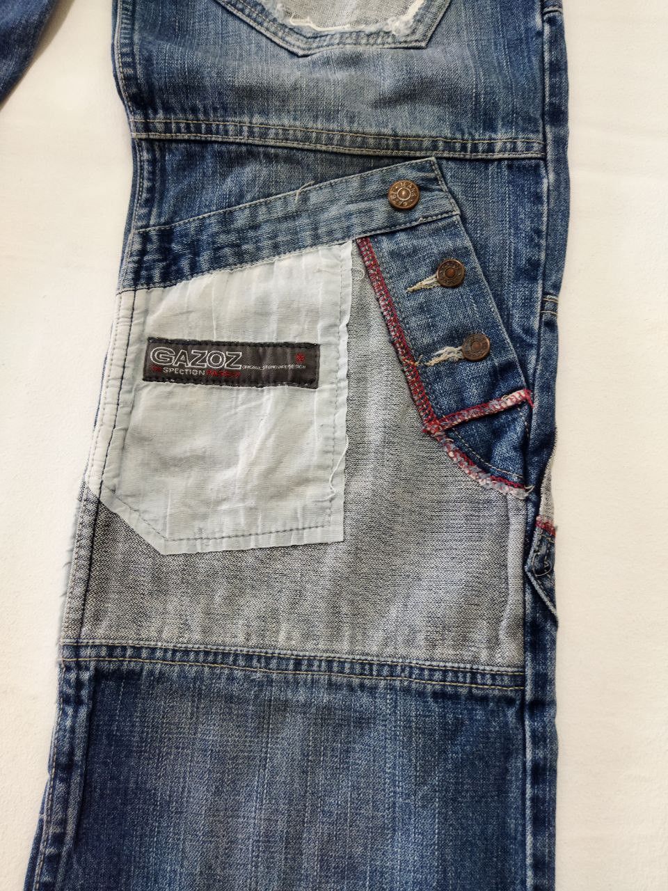 Japanese Brand Gazoz Multipocket Patched Style Design Jeans Size US 33 - 12 Thumbnail