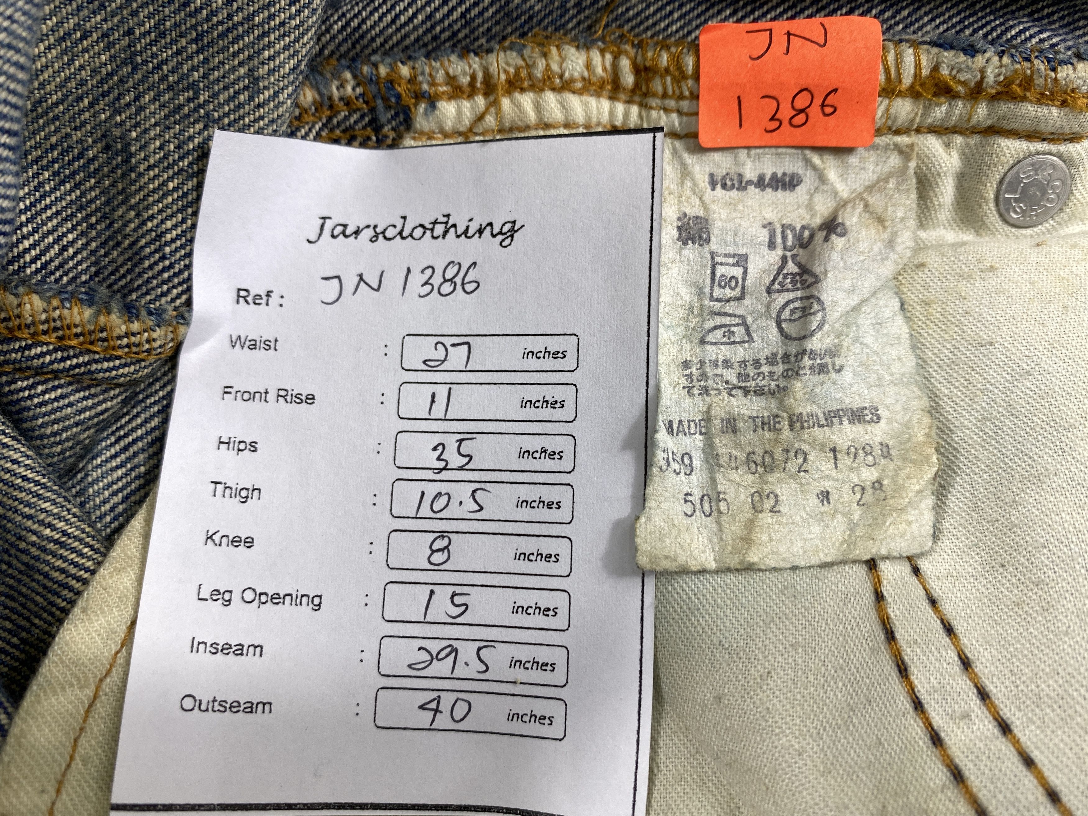 Levi's Dirty Used Blue Vintage Levi's 505 27x29.5 Denim -JN1386 Size US 27 - 8 Thumbnail